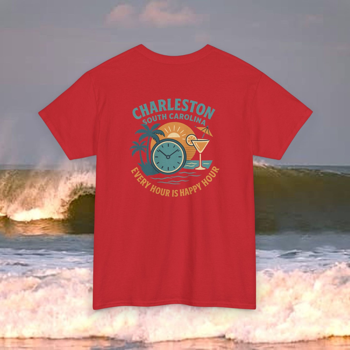 Charleston South Carolina Every Hour Is Happy Hour, Everyday Tees, Gift for Him/Her, Comfortable Fashion, Eco-Friendly