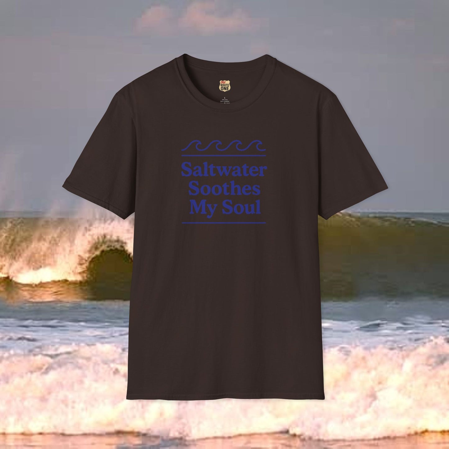 Saltwater Soothes My Soul, Gildan 64000 Softstyle T-Shirt, Comfortable Graphic Tee, Casual Wear, Gift for Him/Her, Everyday Style, Summer Essential
