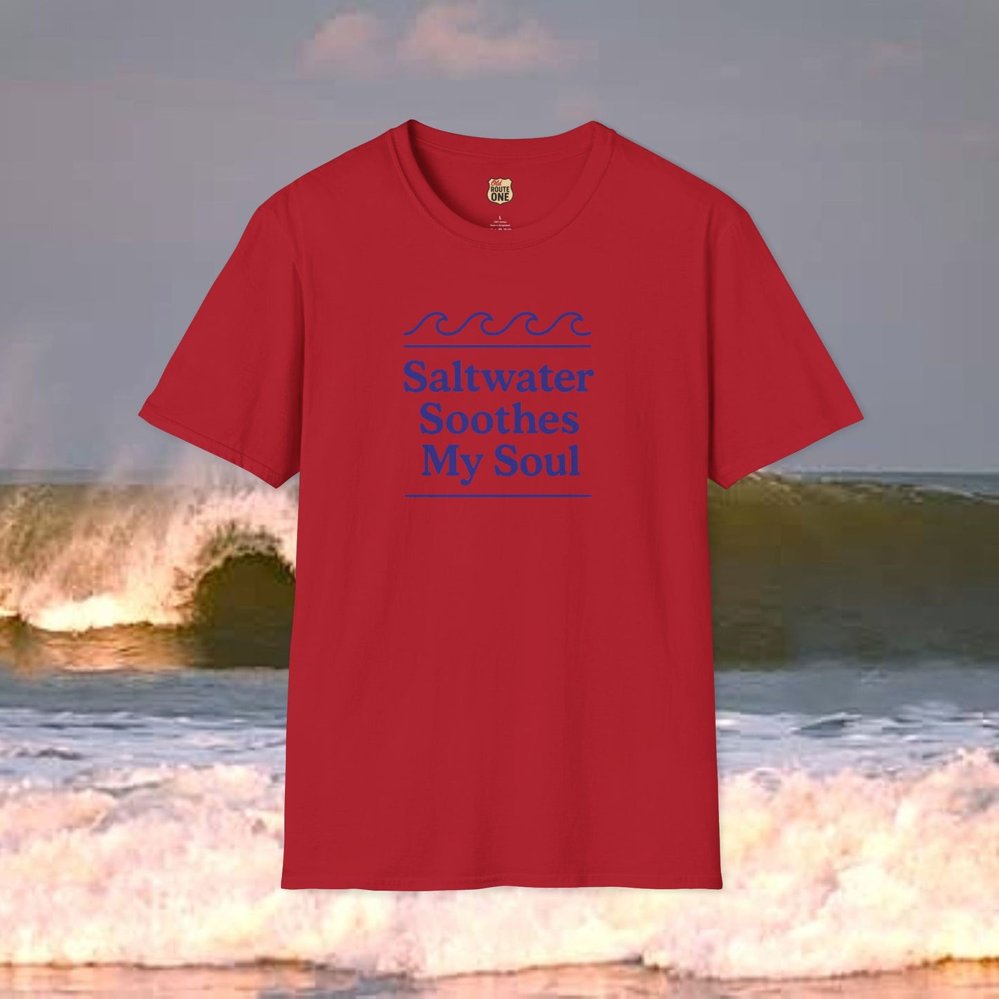 Saltwater Soothes My Soul, Gildan 64000 Softstyle T-Shirt, Comfortable Graphic Tee, Casual Wear, Gift for Him/Her, Everyday Style, Summer Essential