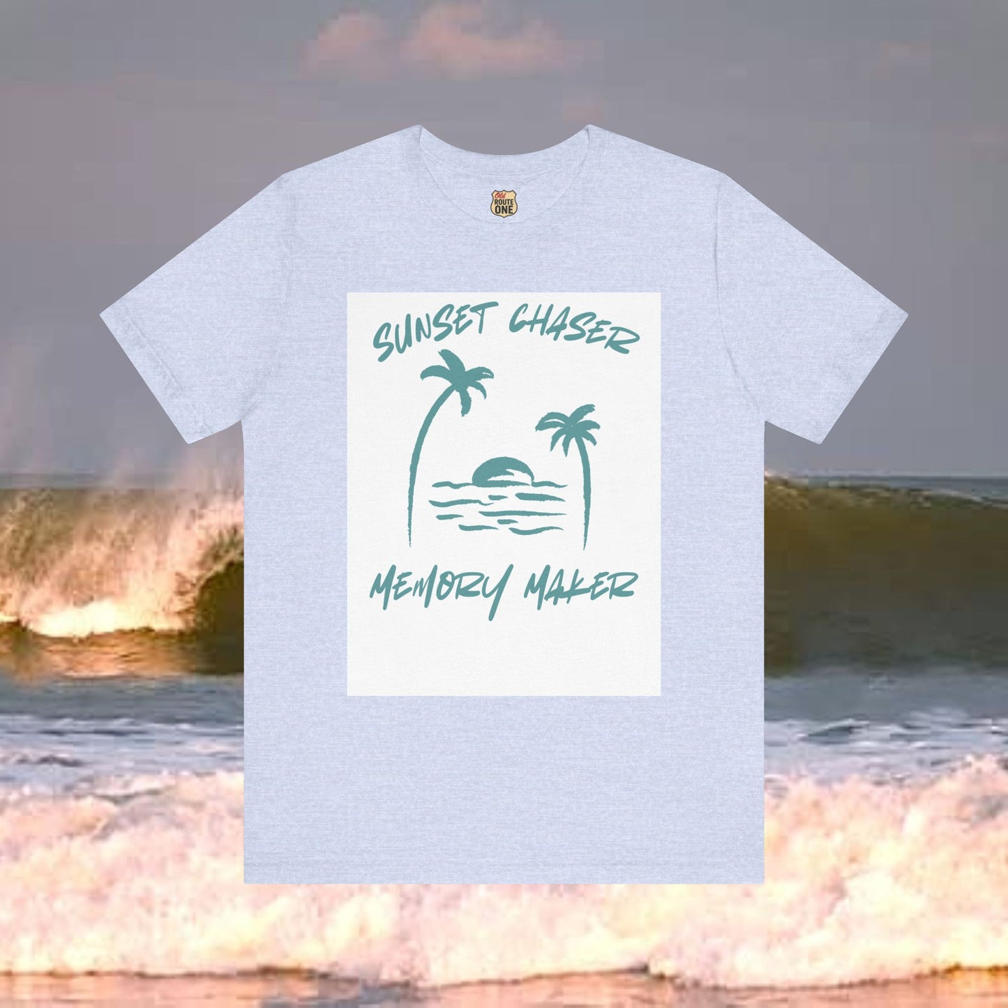Sunset Chaser Memory Maker T-shirt Tropical Beach Design, Coastal Freedom Collection
