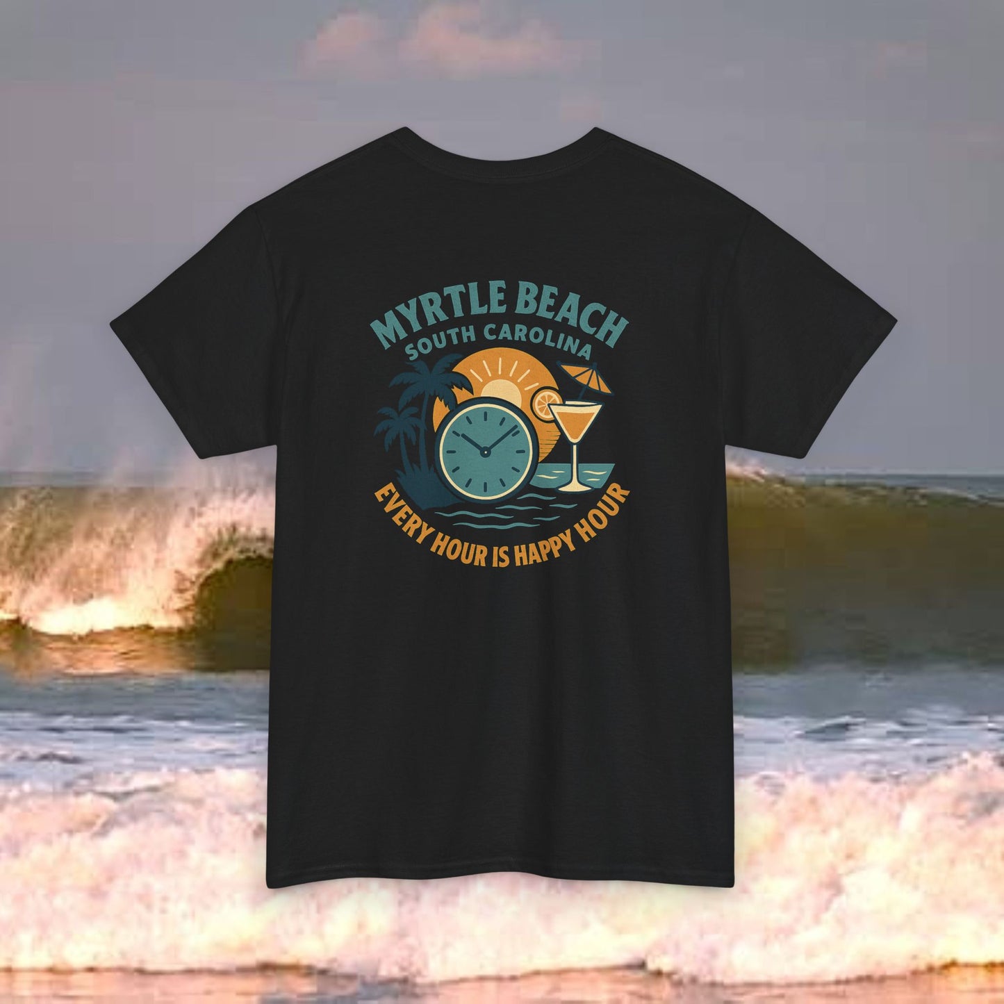 Myrtle Beach South Carolina Every Hour Is Happy Hour, Everyday Tees, Gift for Him/Her, Comfortable Fashion, Eco-Friendly