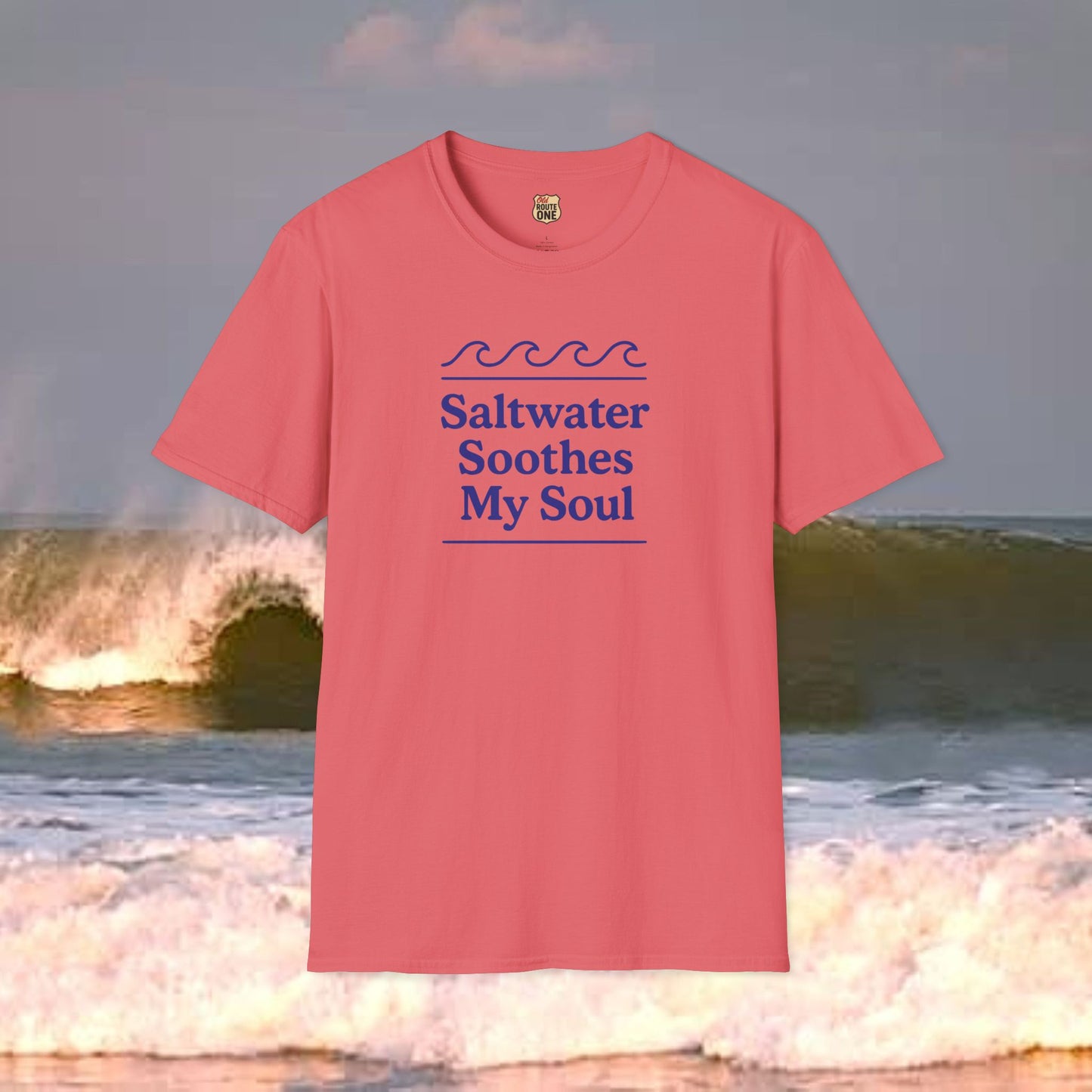 Saltwater Soothes My Soul, Gildan 64000 Softstyle T-Shirt, Comfortable Graphic Tee, Casual Wear, Gift for Him/Her, Everyday Style, Summer Essential