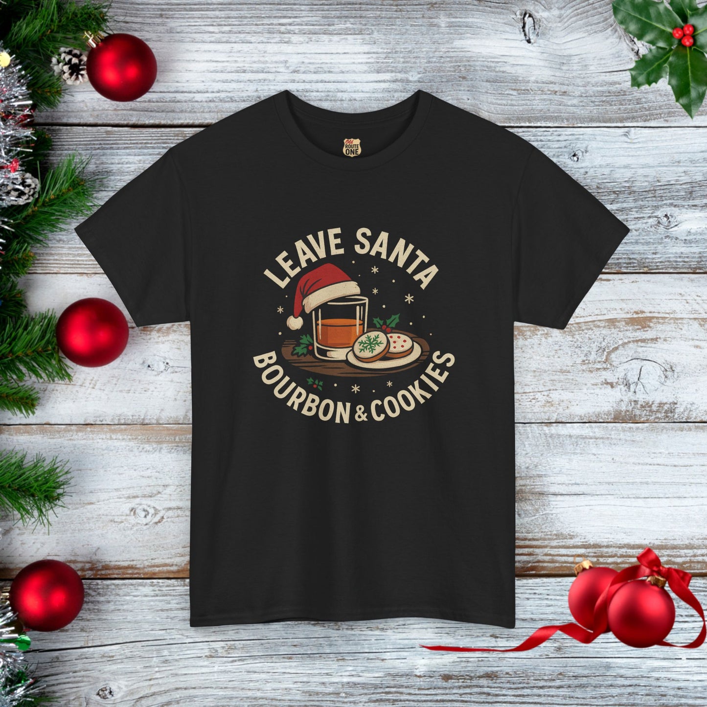 Santa Bourbon & Cookies Unisex Tee