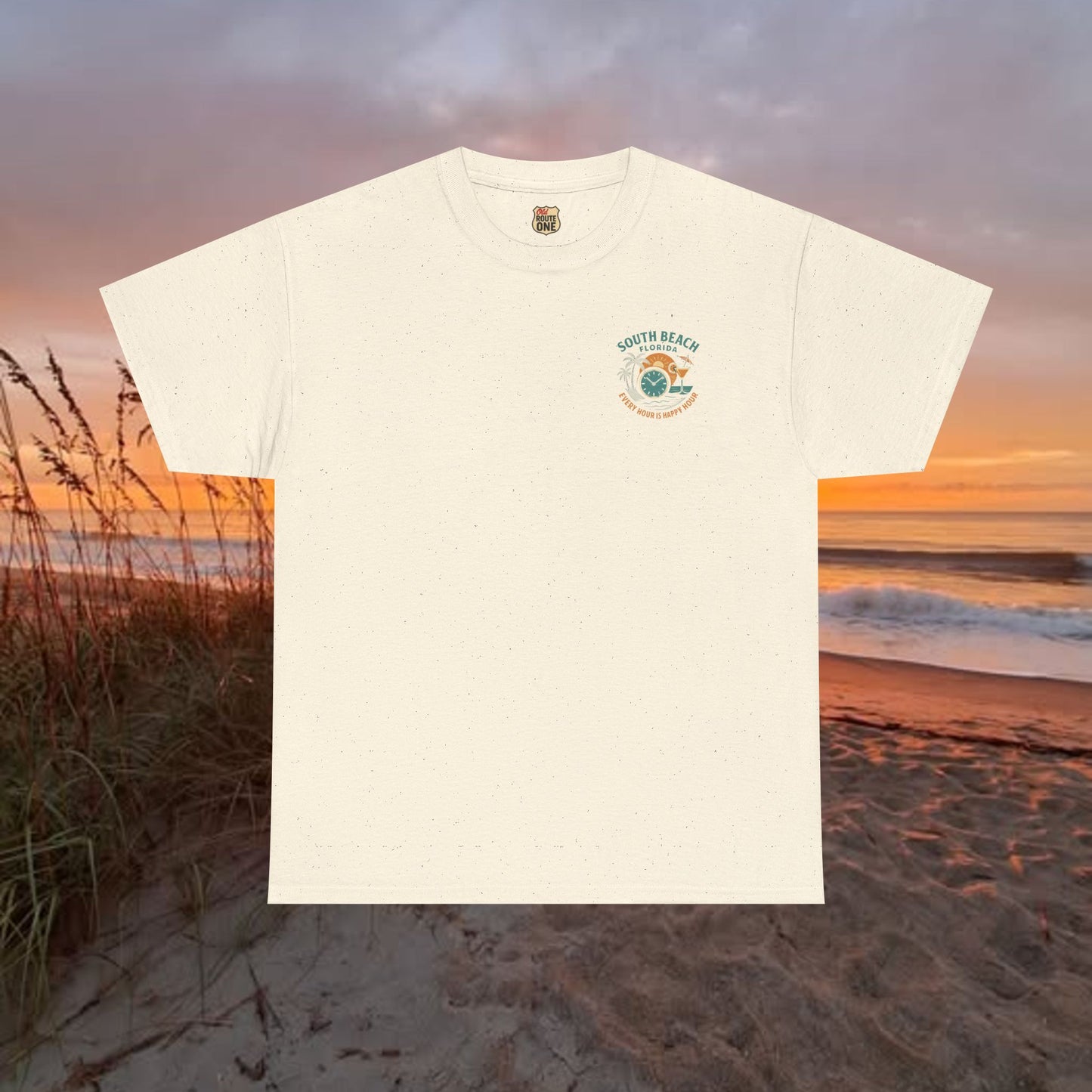 South Beach Florida Every Hour Is Happy Hour, Everyday Tees, Gift for Him/Her, Comfortable Fashion, Eco-Friendly