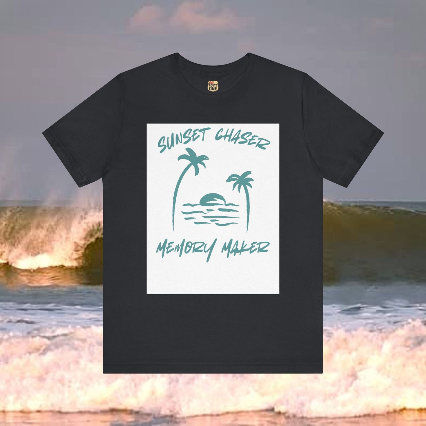 Sunset Chaser Memory Maker T-shirt Tropical Beach Design, Coastal Freedom Collection