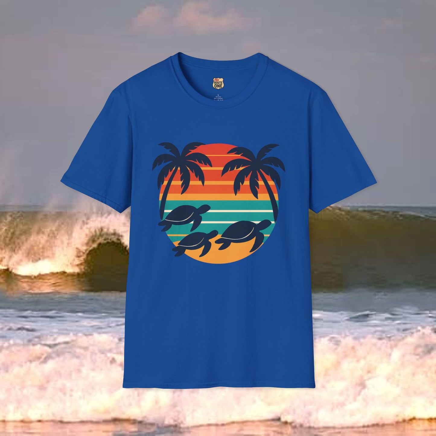 Sea Turtle Sun, Gildan 64000 Softstyle T-Shirt, Comfortable Graphic Tee, Casual Wear, Gift for Him/Her, Everyday Style, Summer Essential