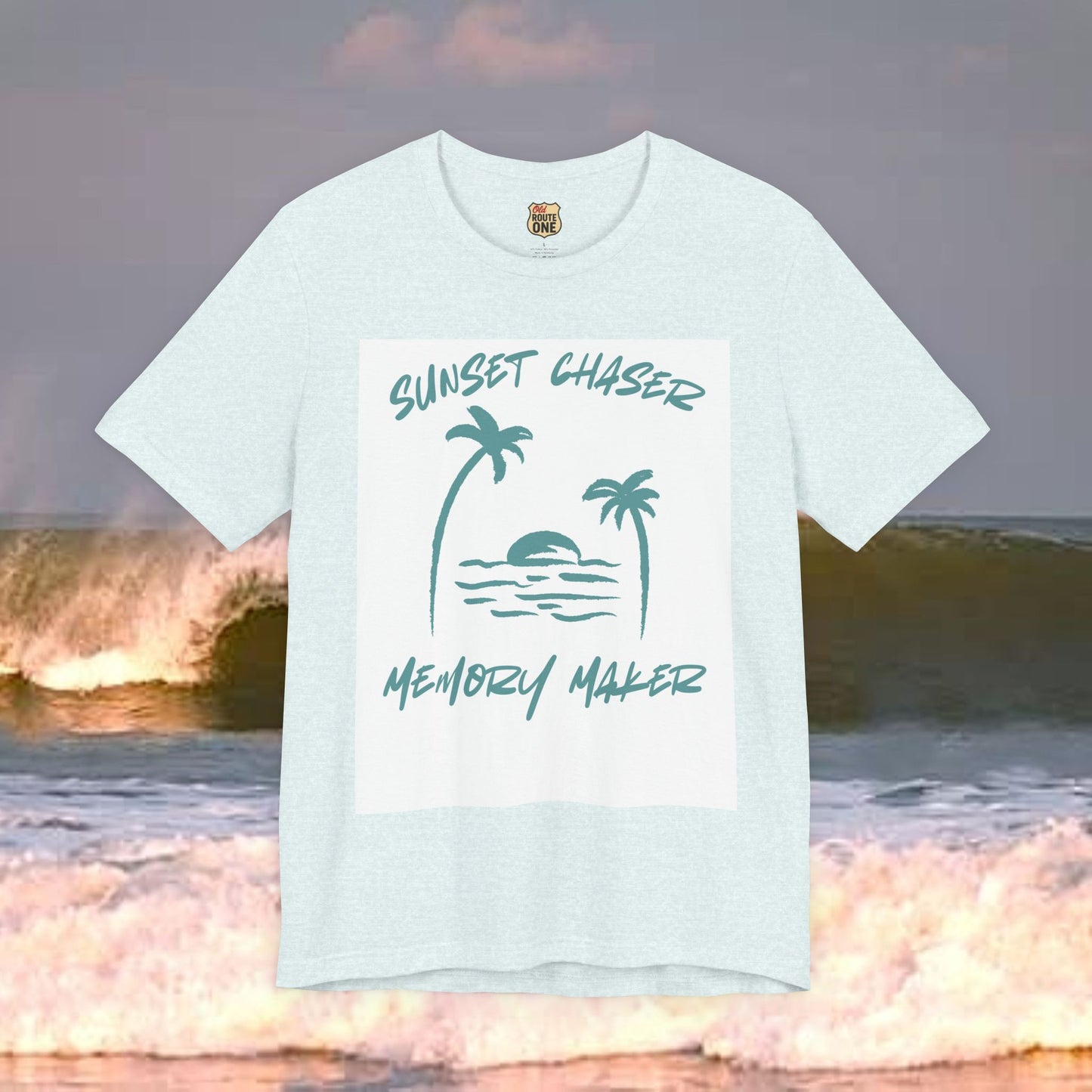 Sunset Chaser Memory Maker T-shirt Tropical Beach Design, Coastal Freedom Collection