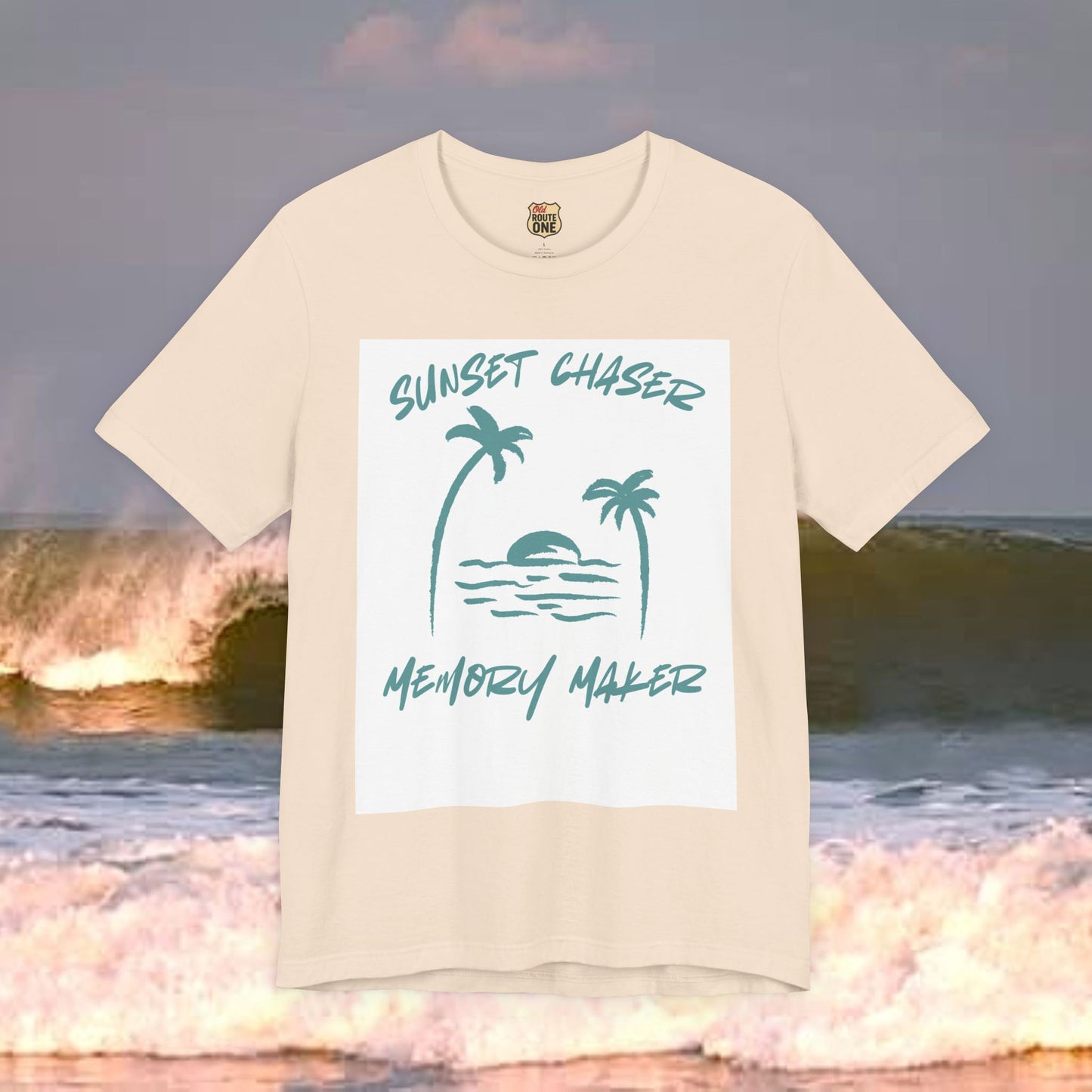 Sunset Chaser Memory Maker T-shirt Tropical Beach Design, Coastal Freedom Collection