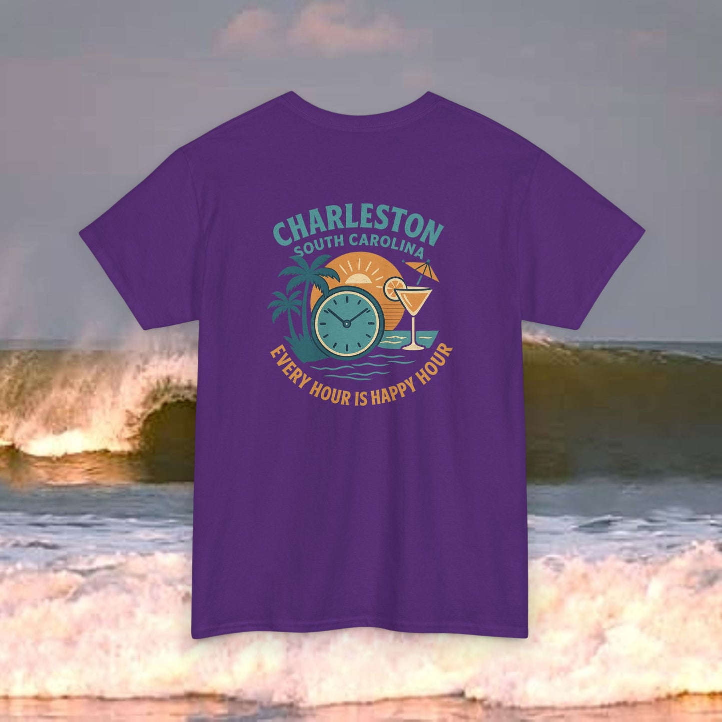 Charleston South Carolina Every Hour Is Happy Hour, Everyday Tees, Gift for Him/Her, Comfortable Fashion, Eco-Friendly