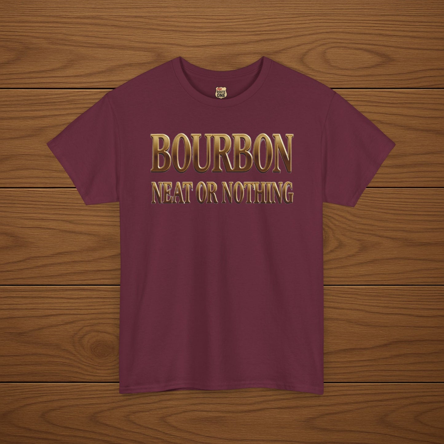 Bourbon Neat or Nothing Cotton T-shirt, Stylish Casual Wear, Gift for Whiskey Enthusiasts, Perfect for Parties & Celebrations