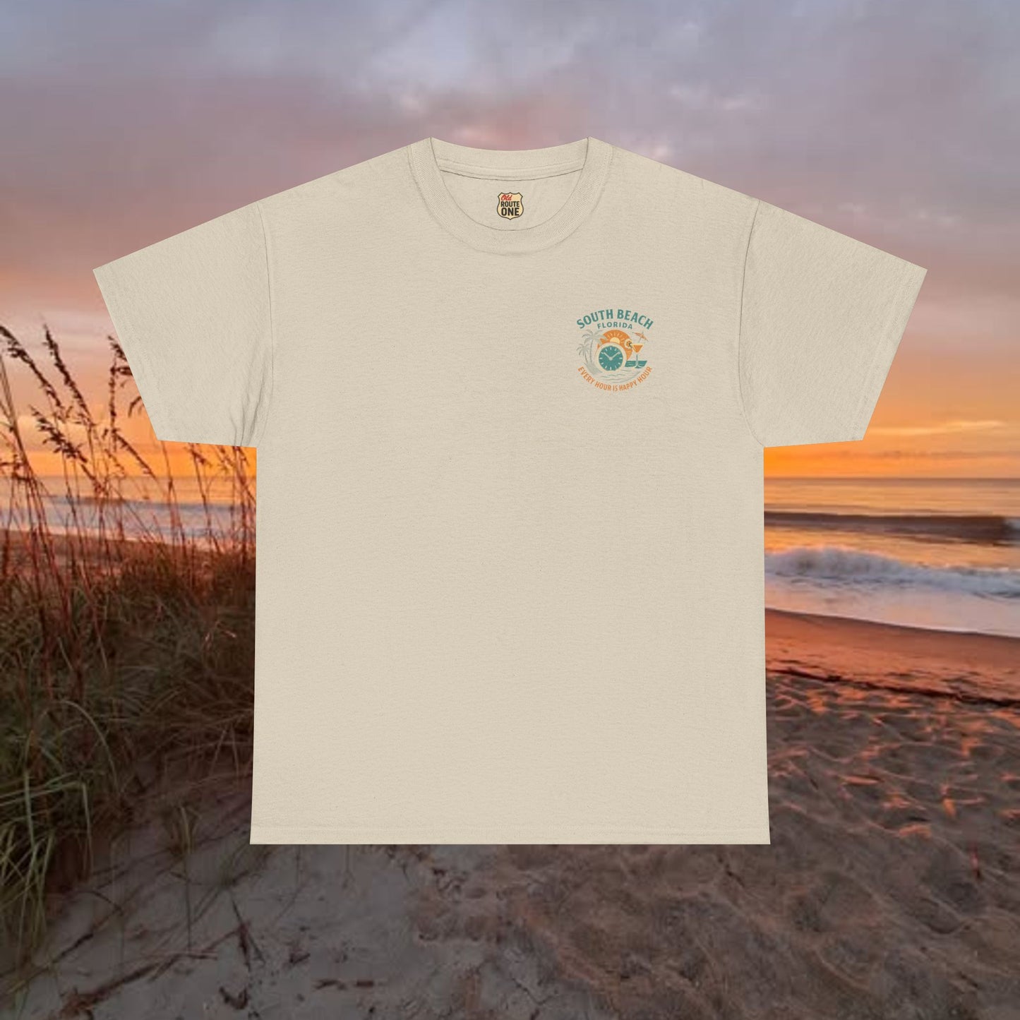 South Beach Florida Every Hour Is Happy Hour, Everyday Tees, Gift for Him/Her, Comfortable Fashion, Eco-Friendly