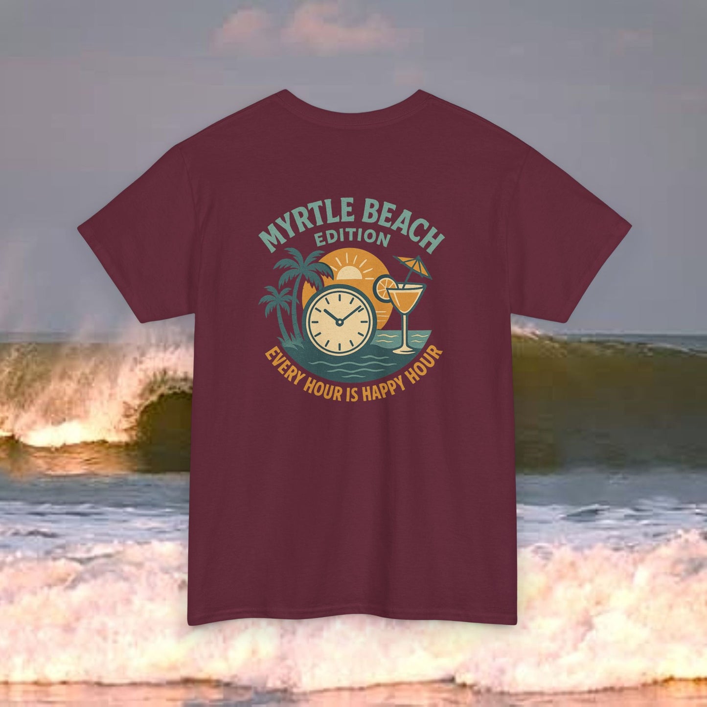 Myrtle Beach Edition Every Hour Is Happy Hour, Everyday Tees, Gift for Him/Her, Comfortable Fashion, Eco-Friendly