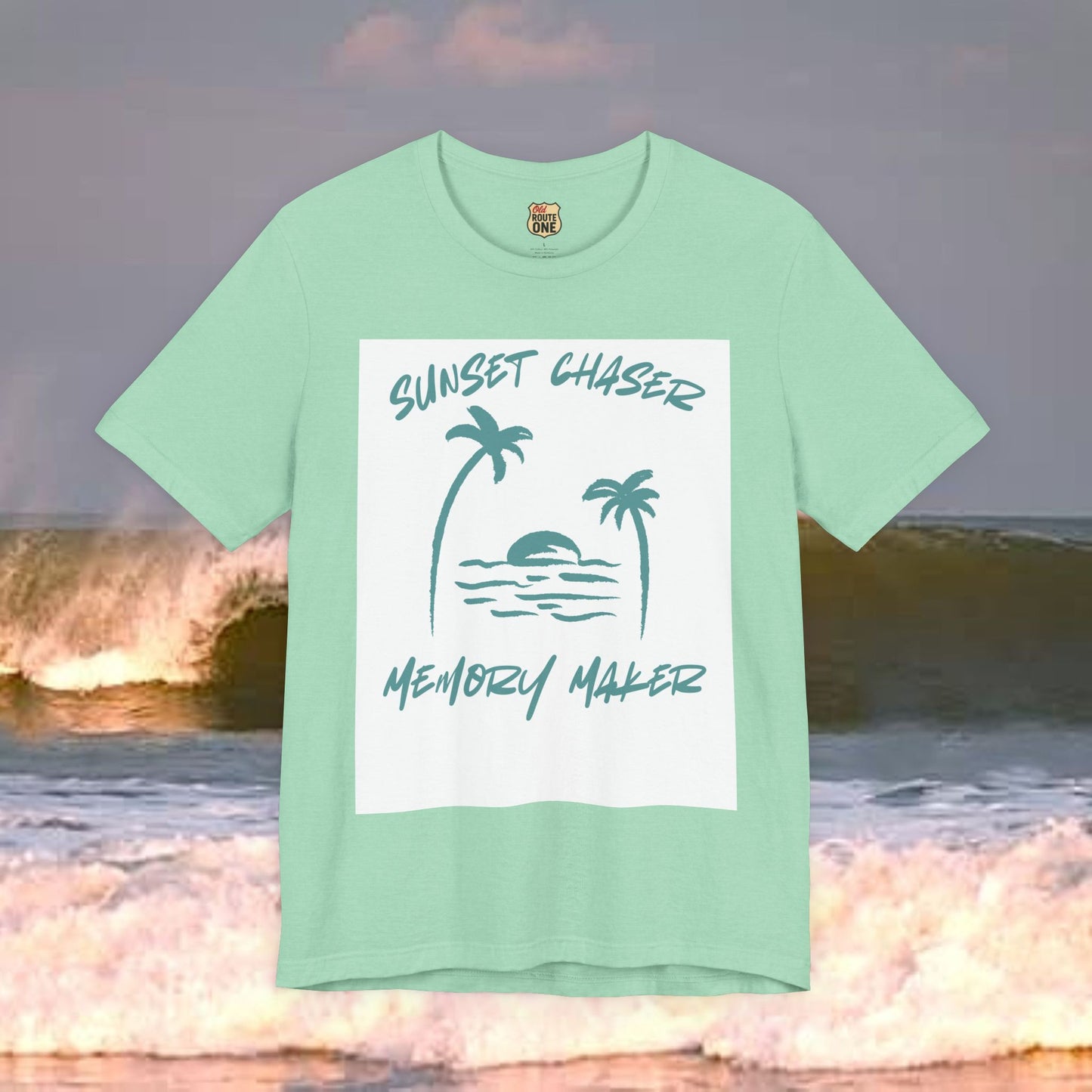 Sunset Chaser Memory Maker T-shirt Tropical Beach Design, Coastal Freedom Collection