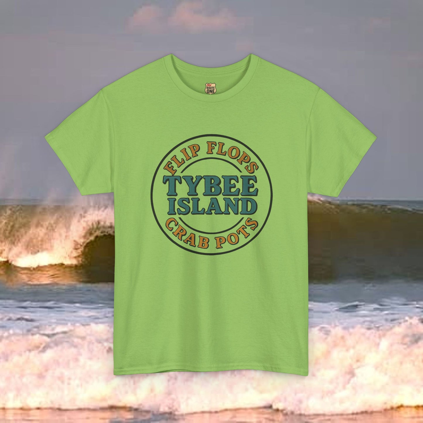 Tybee Island Flip Flops and Crab Pots , Everyday Tees, Gift for Him/Her, Comfortable Fashion, Eco-Friendly
