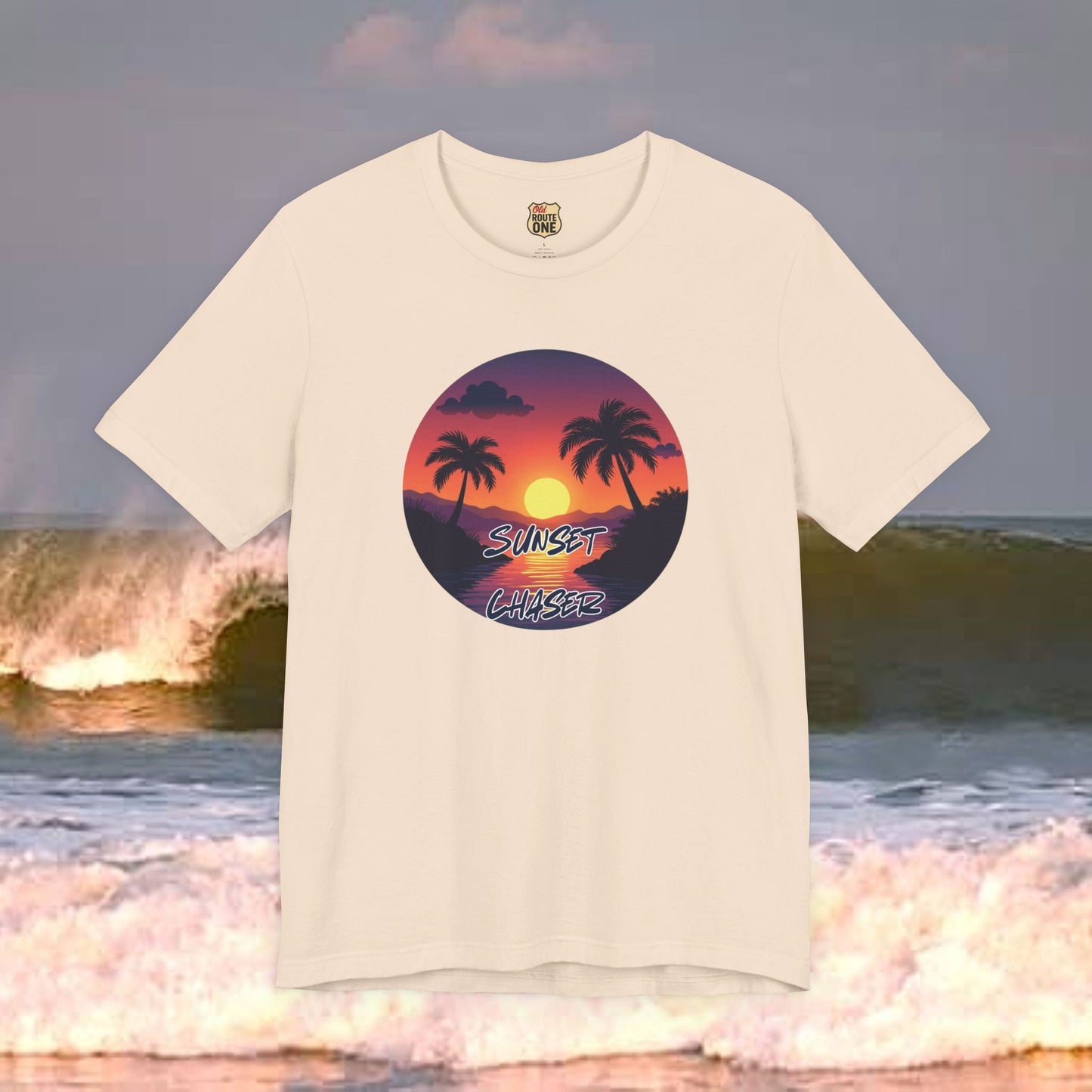 Sunset Chaser T-shirt, tropical palms, comfy cozy beach shirt