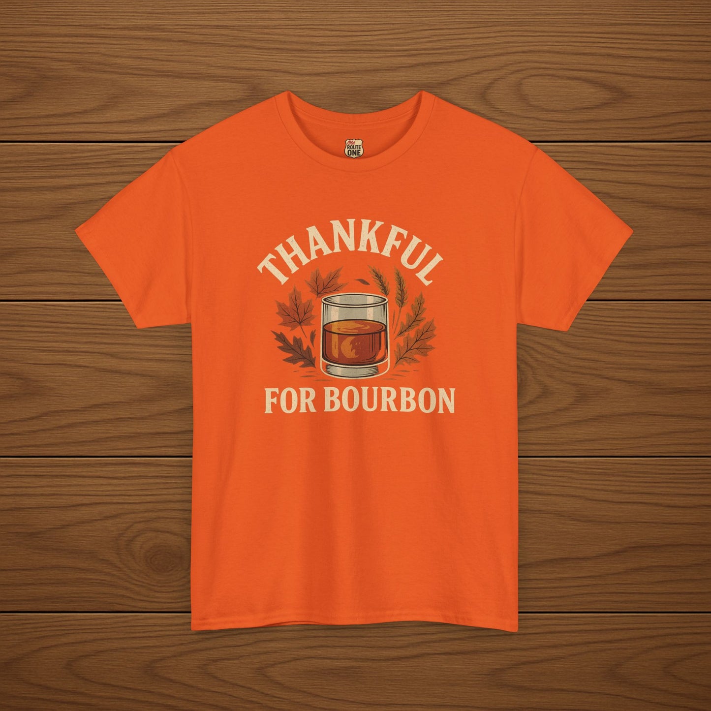 THANKFUL FOR BOURBON Cotton T-shirt, Stylish Casual Wear, Gift for Whiskey Enthusiasts, Perfect for Parties & Celebrations