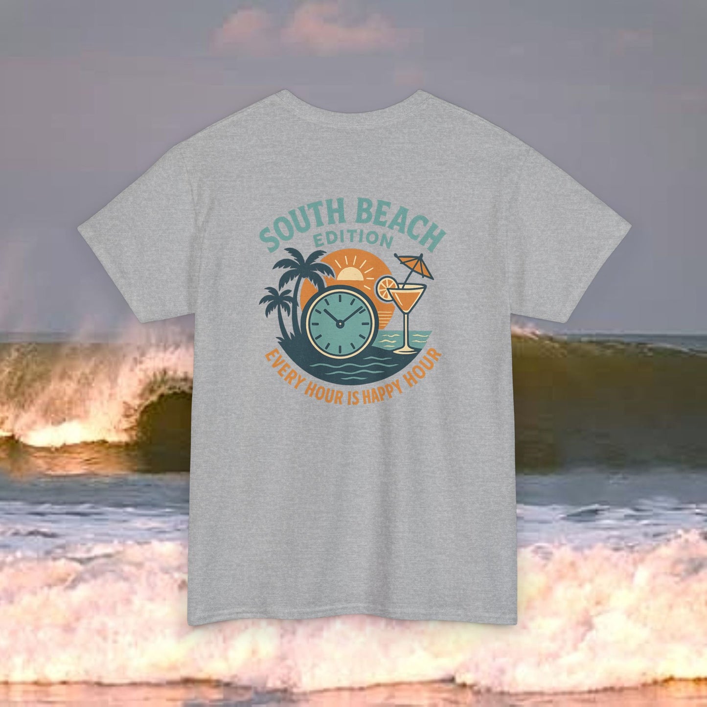 South Beach Edition Every Hour Is Happy Hour, Everyday Tees, Gift for Him/Her, Comfortable Fashion, Eco-Friendly