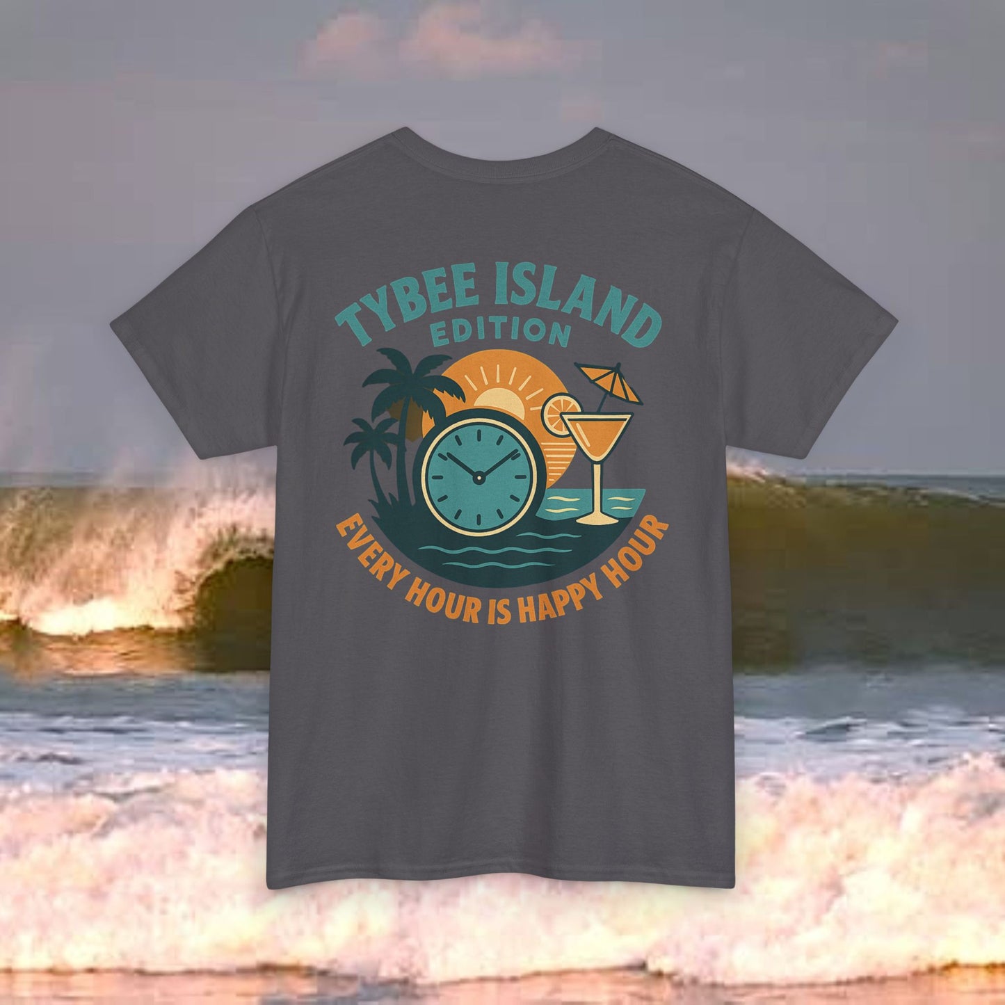 Tybee Island Edition Every Hour Is Happy Hour, Everyday Tees, Gift for Him/Her, Comfortable Fashion, Eco-Friendly