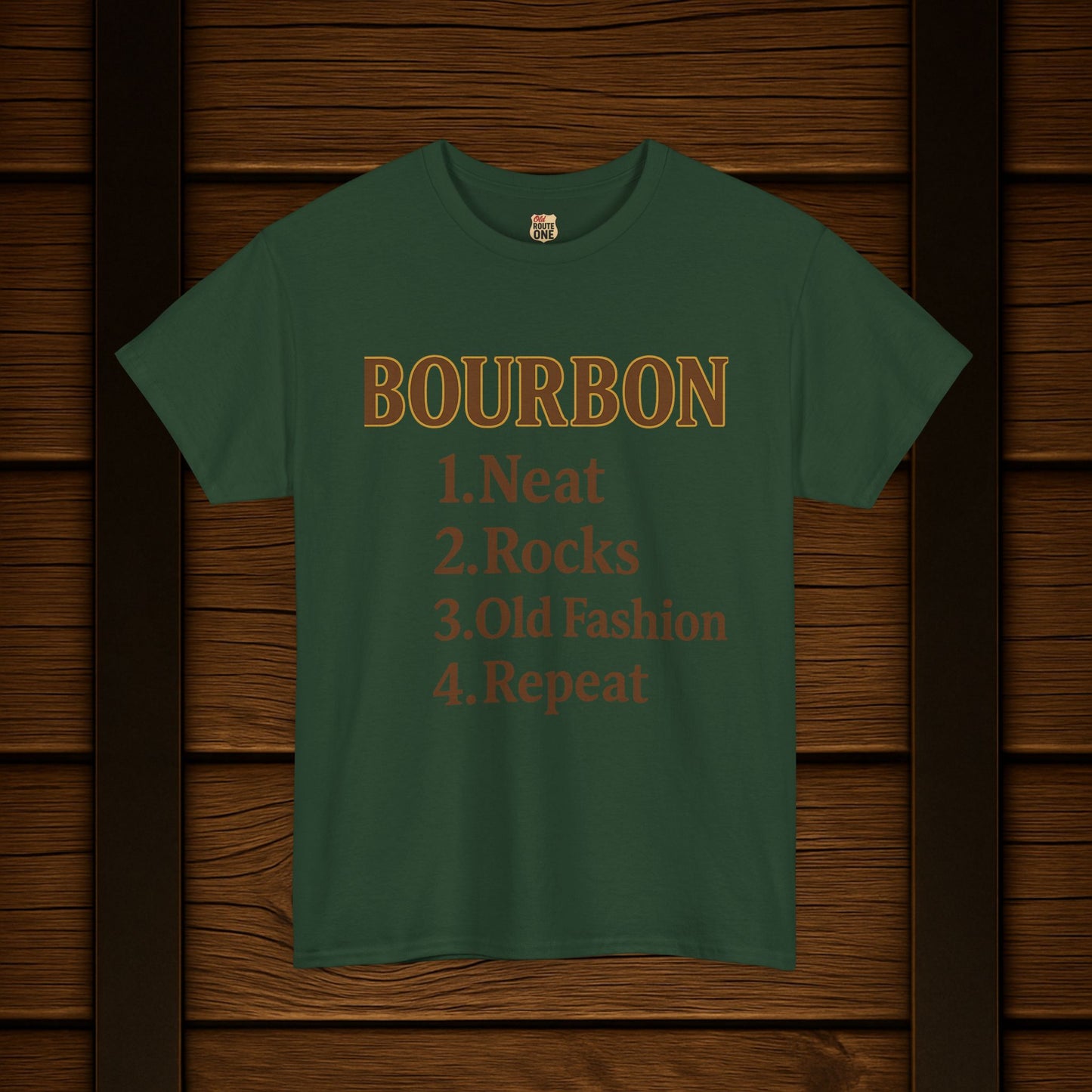 Bourbon Neat, Rocks, Old Fashion, Repeat T-shirt