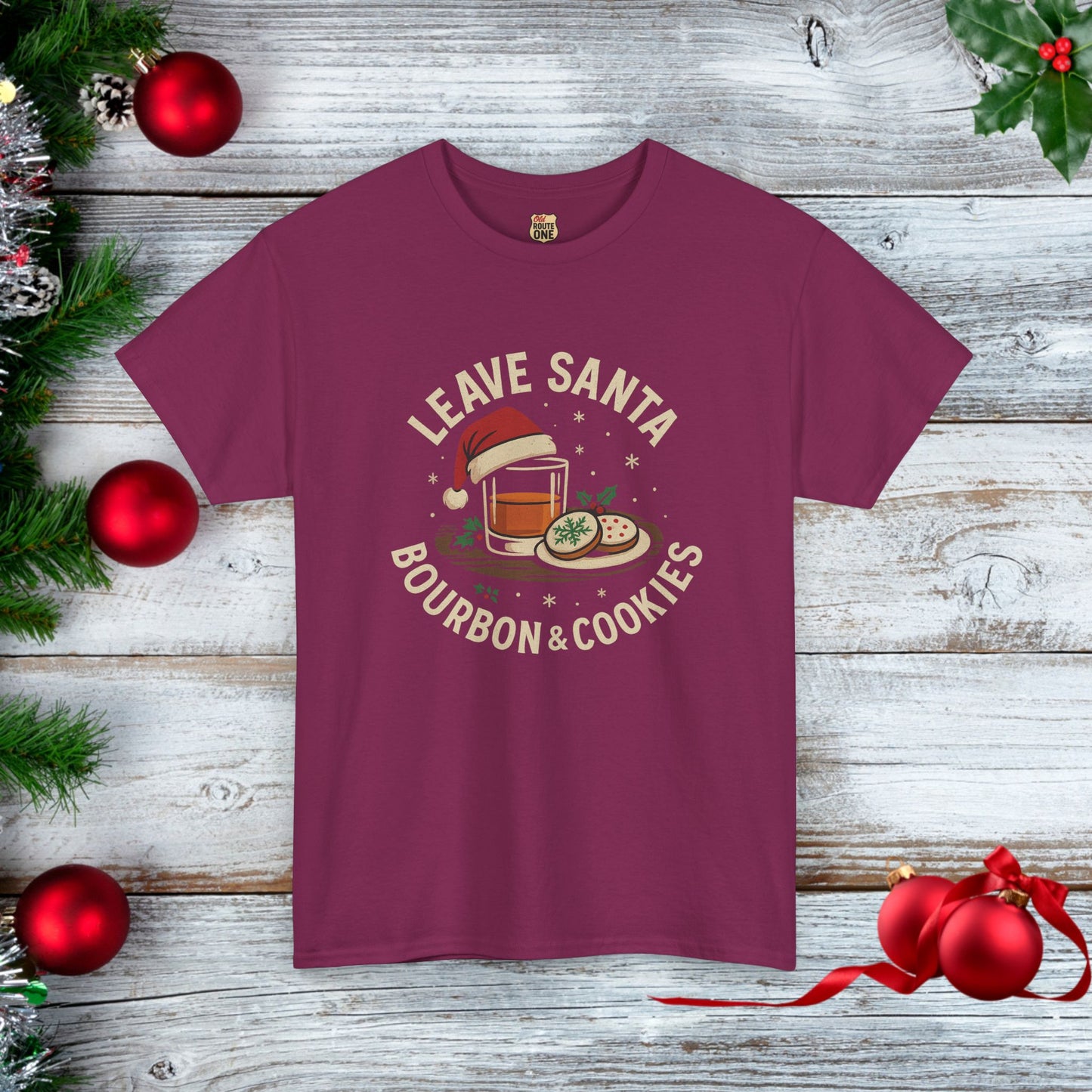 Santa Bourbon & Cookies Unisex Tee