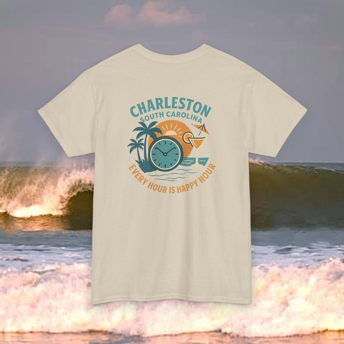 Charleston South Carolina Every Hour Is Happy Hour, Everyday Tees, Gift for Him/Her, Comfortable Fashion, Eco-Friendly