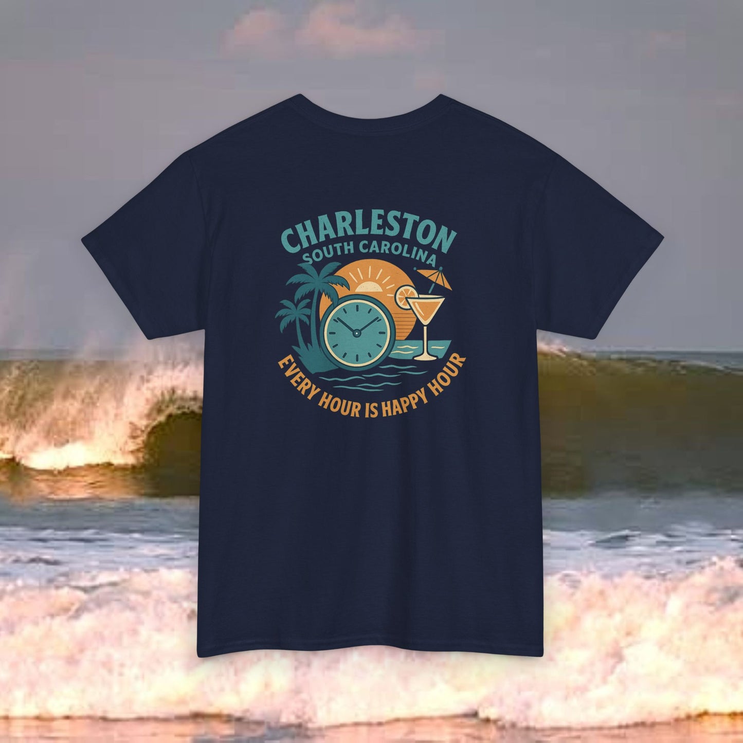 Charleston South Carolina Every Hour Is Happy Hour, Everyday Tees, Gift for Him/Her, Comfortable Fashion, Eco-Friendly