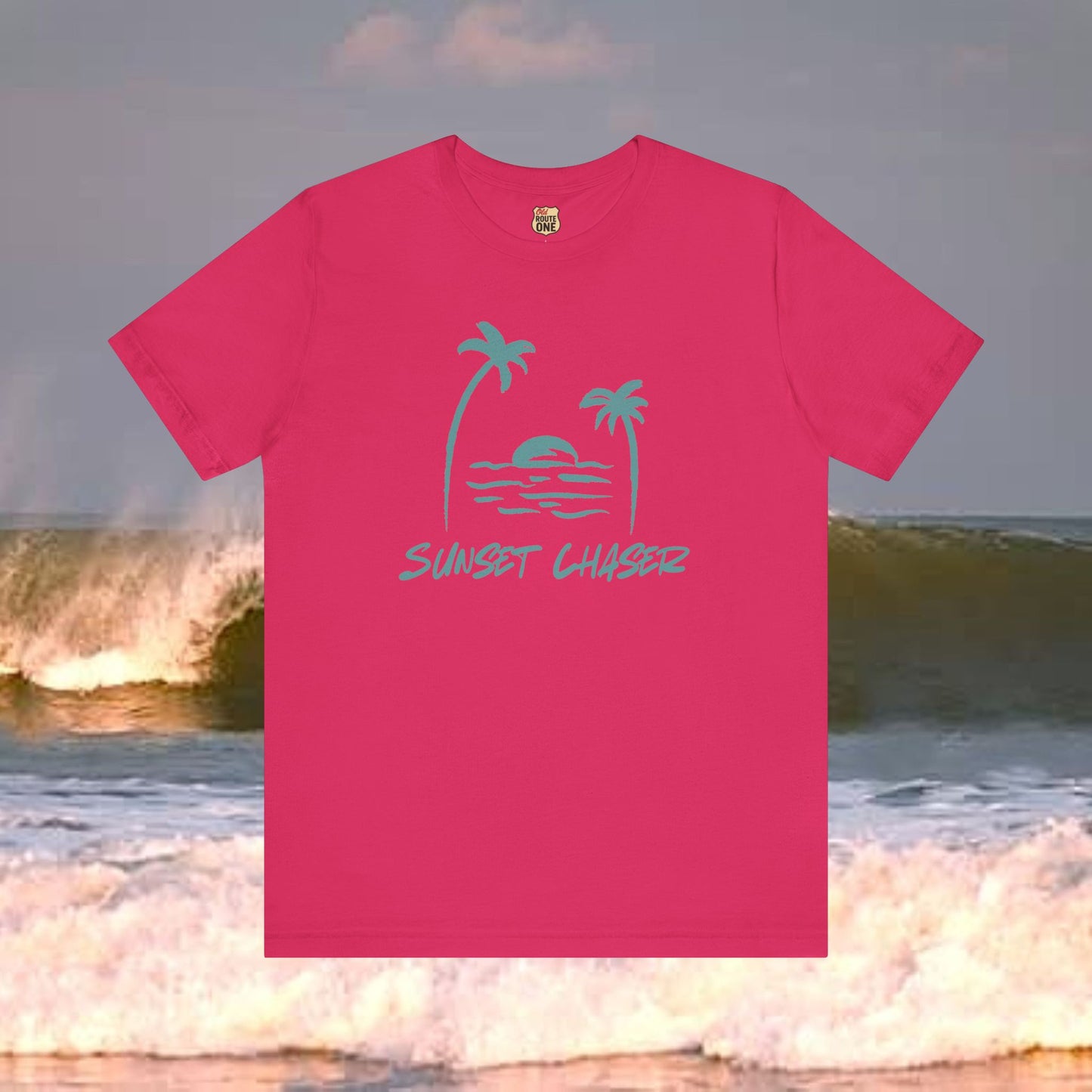 Sunset Chaser T-shirt Tropical Beach Design, Coastal Freedom Collection