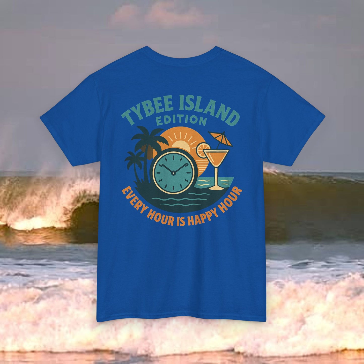 Tybee Island Edition Every Hour Is Happy Hour, Everyday Tees, Gift for Him/Her, Comfortable Fashion, Eco-Friendly