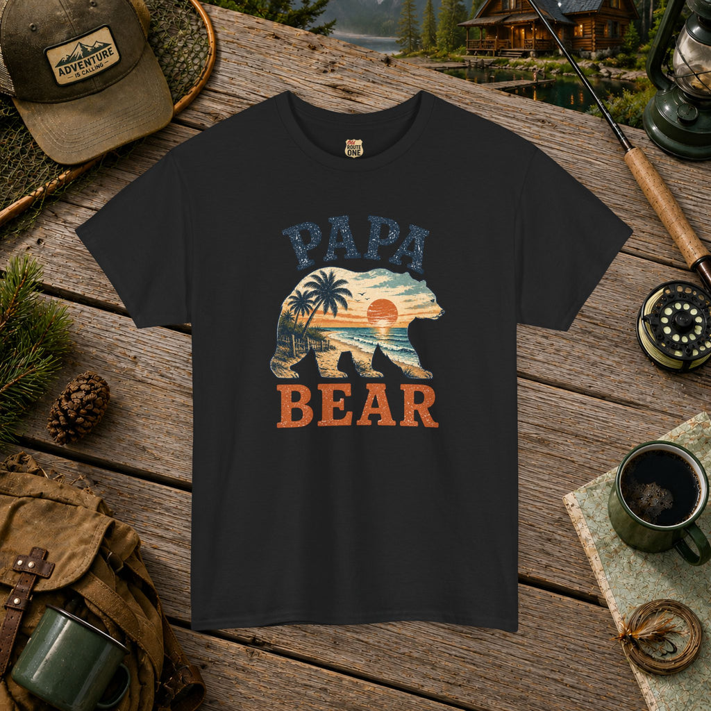 Papa Bear T-Shirt beach scene