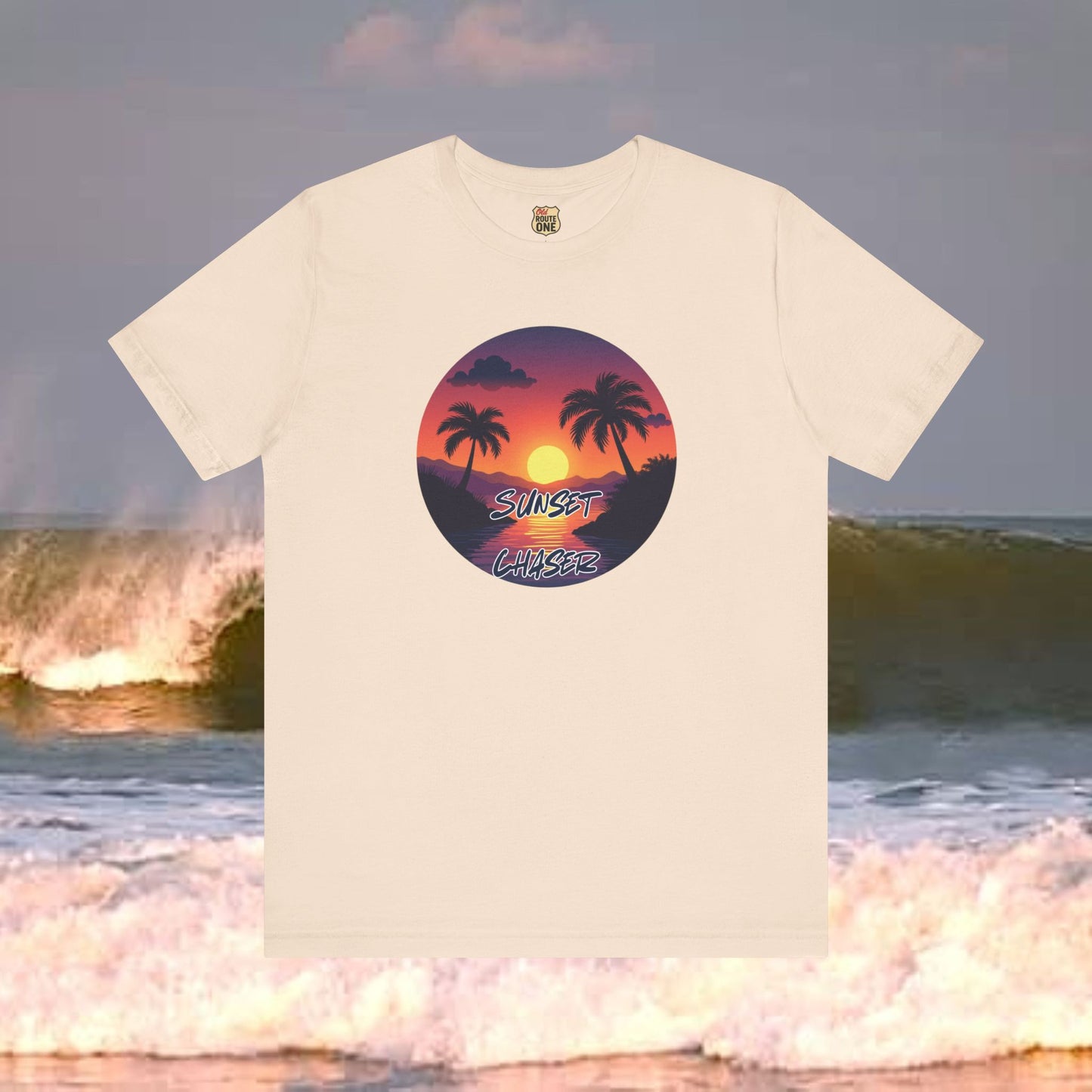 Sunset Chaser T-shirt,  tropical palms, comfy cozy beach shirt