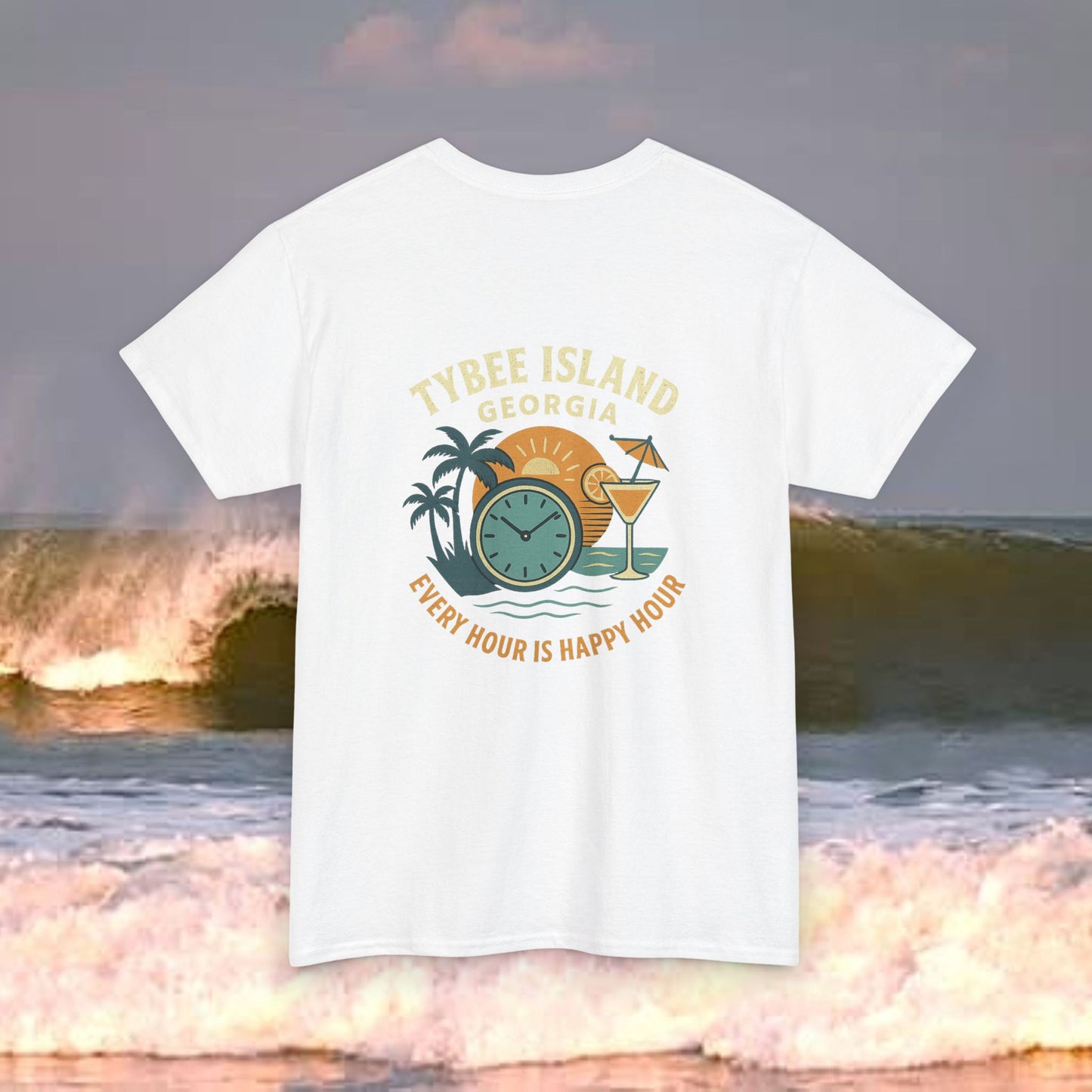 Tybee Island Georgia Vacation Every Hour Is Happy Hour, Everyday Tees, Gift for Him/Her, Comfortable Fashion, Eco-Friendly