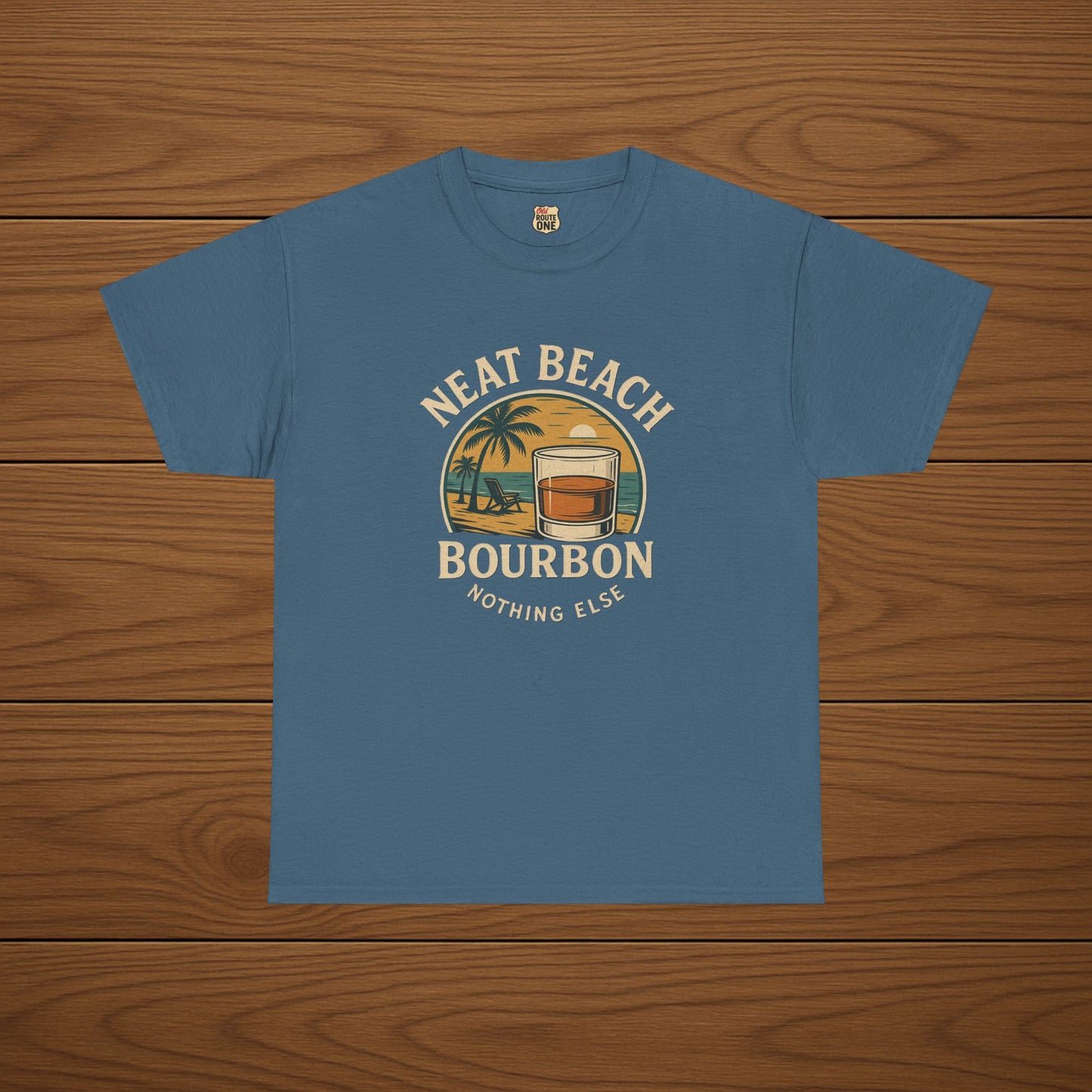 NEAT BEACH Cotton T-shirt, Stylish Casual Wear, Gift for Whiskey Enthusiasts, Perfect for Parties & Celebrations