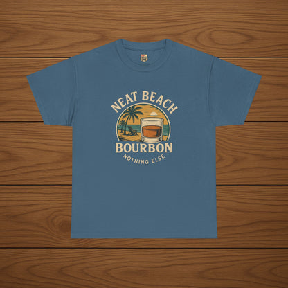 NEAT BEACH Cotton T-shirt, Stylish Casual Wear, Gift for Whiskey Enthusiasts, Perfect for Parties & Celebrations