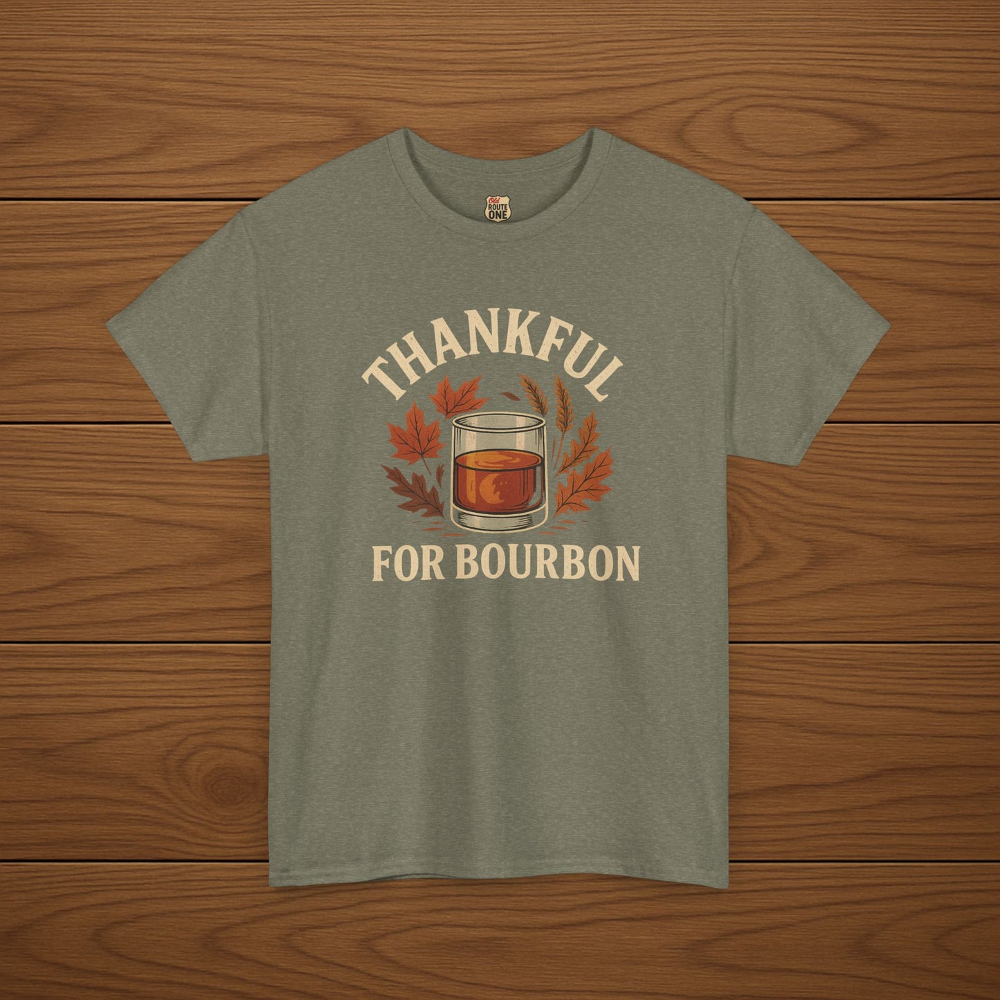 THANKFUL FOR BOURBON Cotton T-shirt, Stylish Casual Wear, Gift for Whiskey Enthusiasts, Perfect for Parties & Celebrations