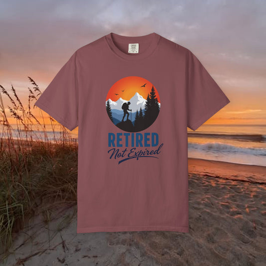 Retired Not Expired, Retirement Gift T-Shirt Dad Birthday tshirt Granddad gift Retired Father Gift Shirt Nature Lover Gift Hiking Tee Outdoors shirt
