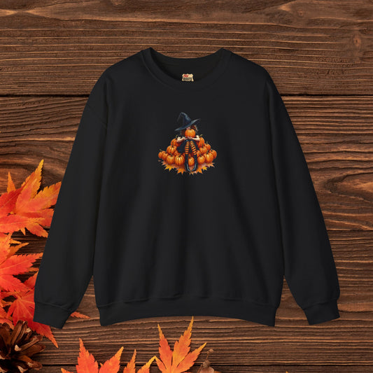 Cute Shy Witch Halloween Pumpkin Crewneck Sweatshirt Cozy Fall Apparel Season Gift for her  Unisex Sweatshirt Halloween Decor Fall Fashion