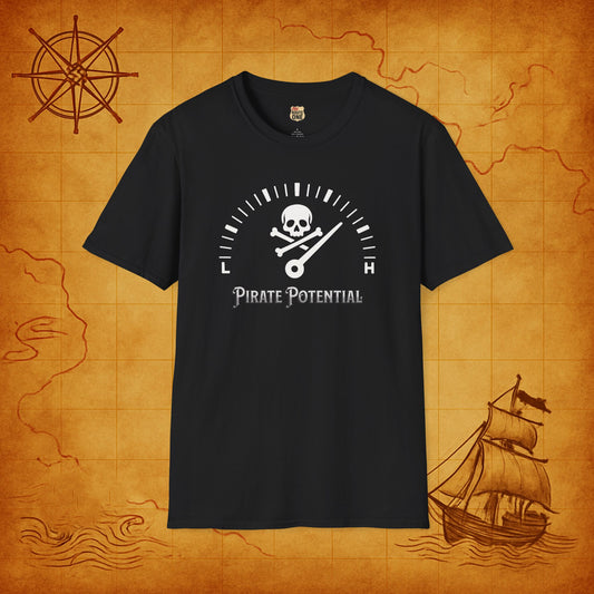 Pirate Potential T-Shirt, Fun Graphic Tee, Casual Gift Apparel, Perfect for Parties, For Him/Her