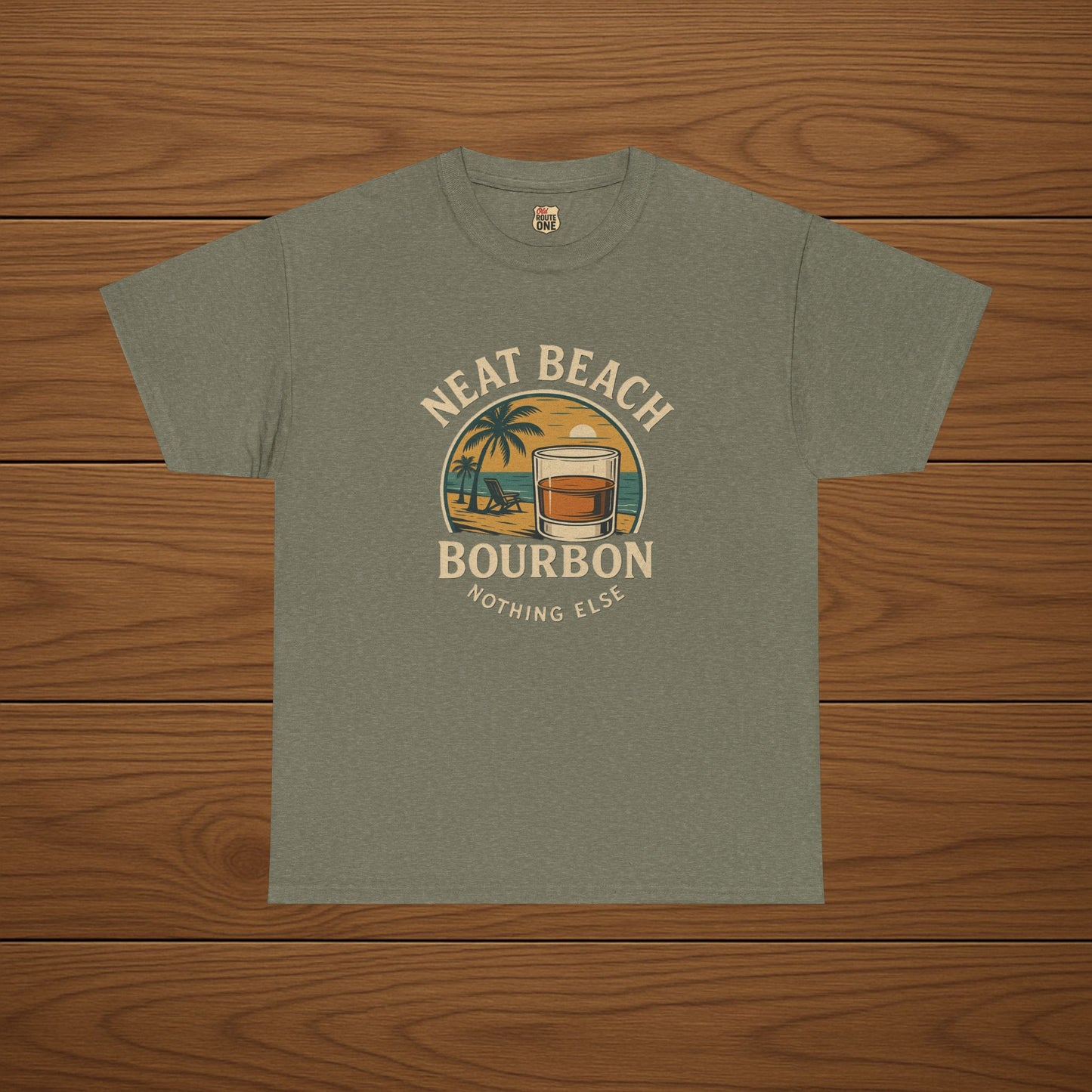 NEAT BEACH Cotton T-shirt, Stylish Casual Wear, Gift for Whiskey Enthusiasts, Perfect for Parties & Celebrations