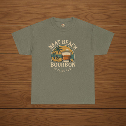 NEAT BEACH Cotton T-shirt, Stylish Casual Wear, Gift for Whiskey Enthusiasts, Perfect for Parties & Celebrations