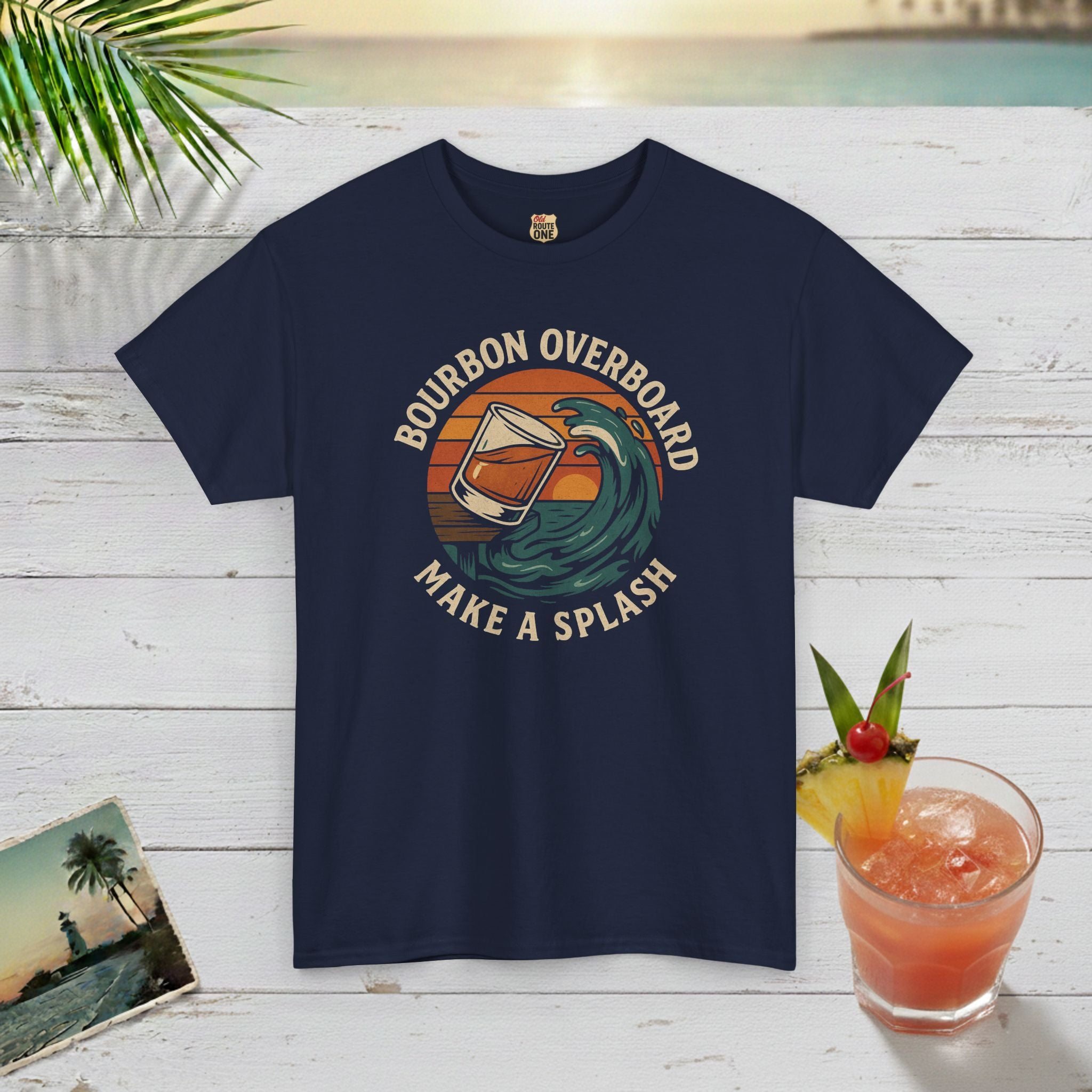 MAKE A SPLASH with BOURBON OVERBOARD T-shirt