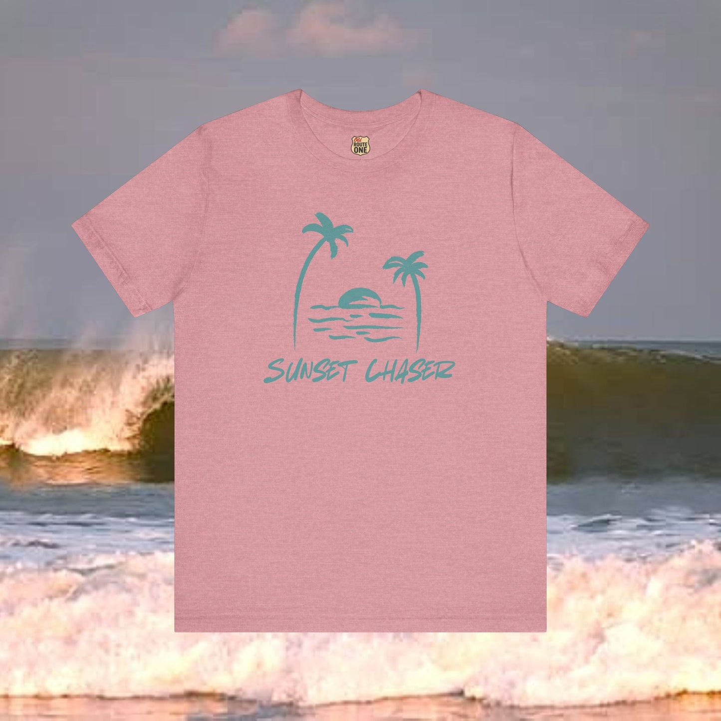 Sunset Chaser T-shirt Tropical Beach Design, Coastal Freedom Collection