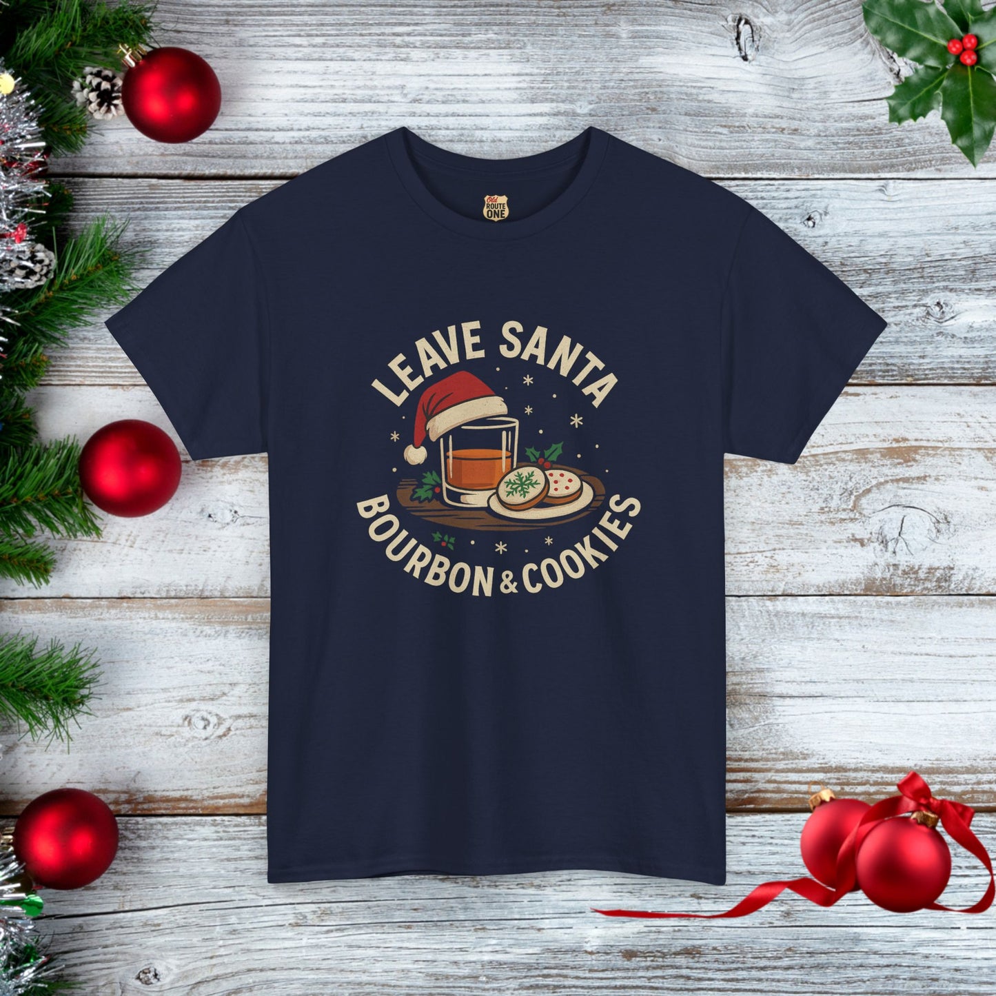 Santa Bourbon & Cookies Unisex Tee