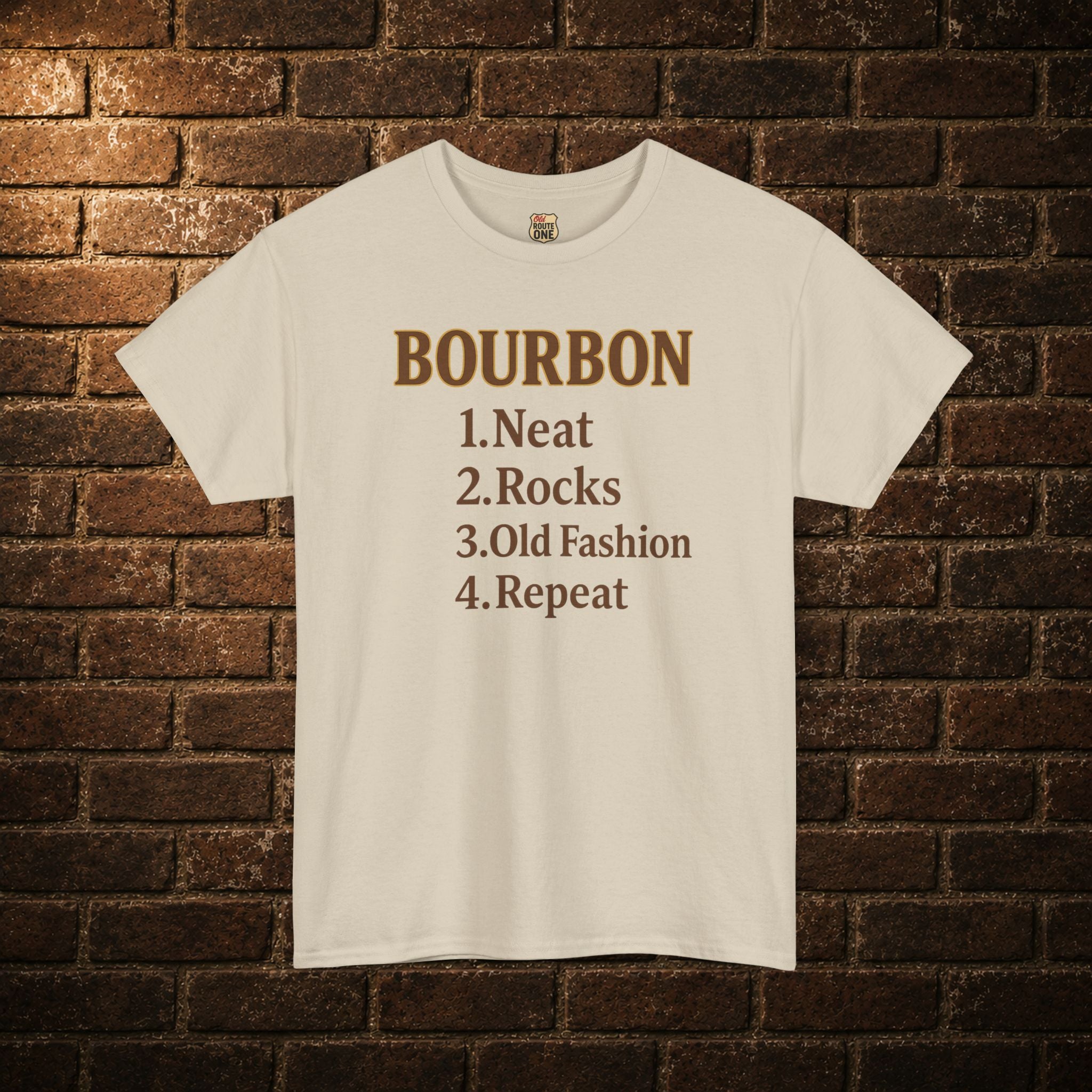 Bourbon Neat, Rocks, Old Fashion, Repeat T-shirt