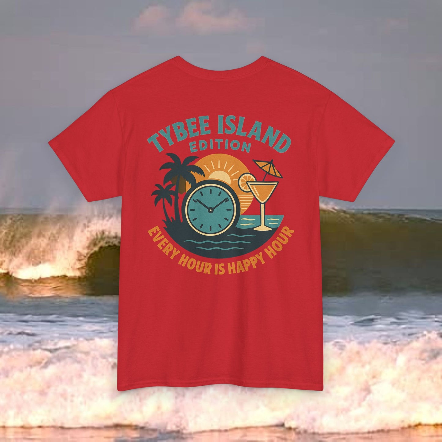 Tybee Island Edition Every Hour Is Happy Hour, Everyday Tees, Gift for Him/Her, Comfortable Fashion, Eco-Friendly
