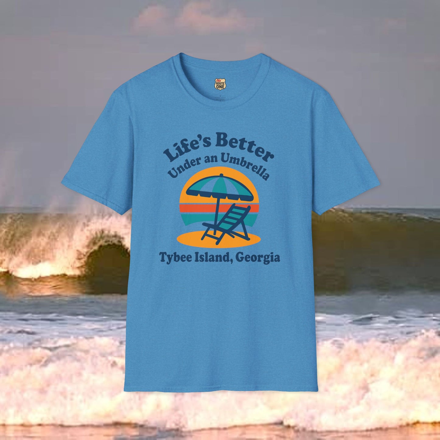 Life's Better Under an Umbrella Tybee Island, Gildan 64000 Softstyle T-Shirt, Comfortable Graphic Tee, Casual Wear, Gift for Him/Her, Everyday Style, Summer Essential