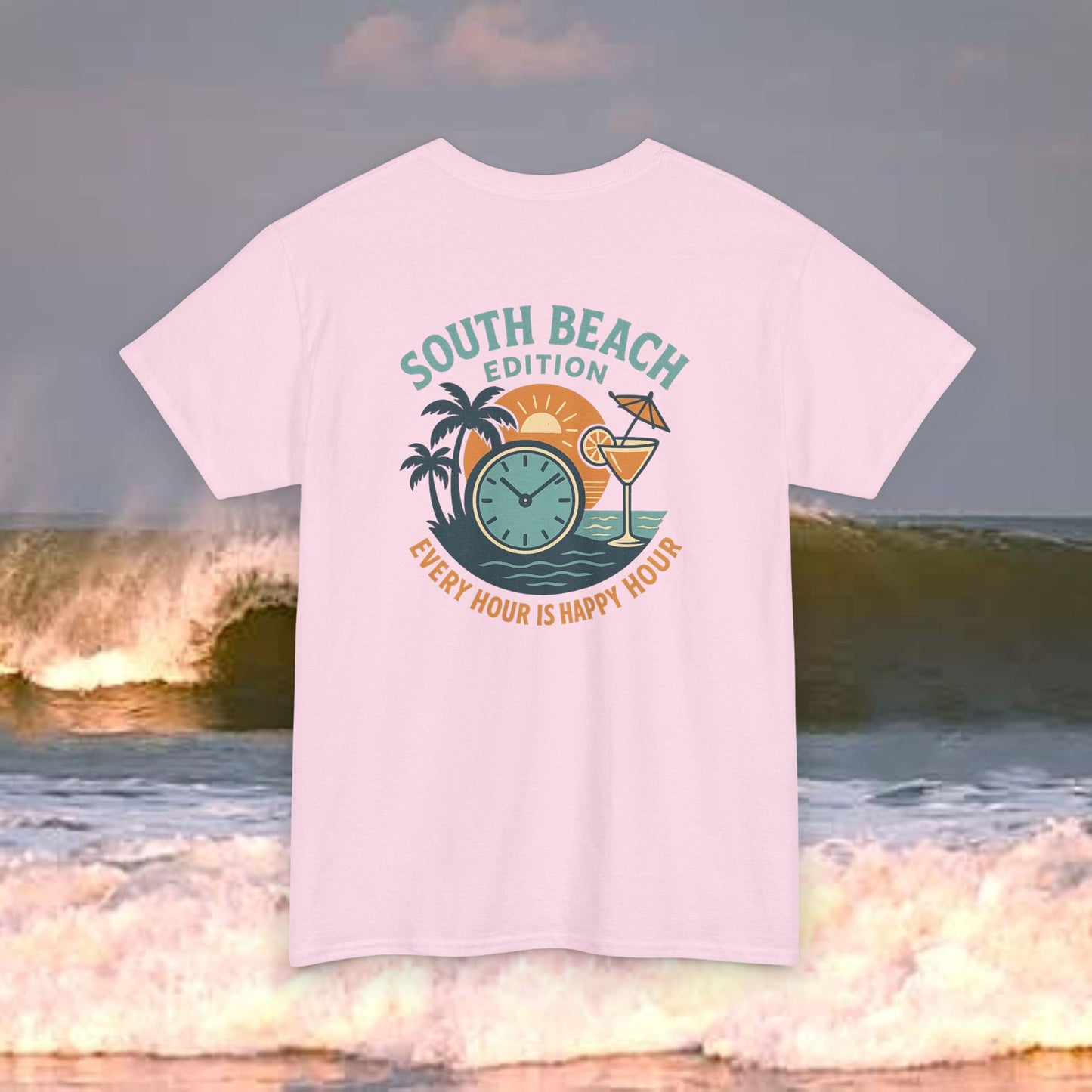 South Beach Edition Every Hour Is Happy Hour, Everyday Tees, Gift for Him/Her, Comfortable Fashion, Eco-Friendly