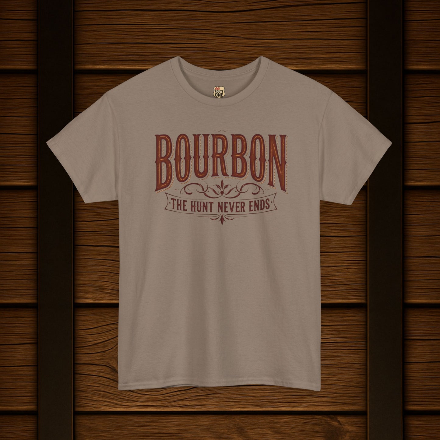 Bourbon The Hunt Never Ends T-shirt