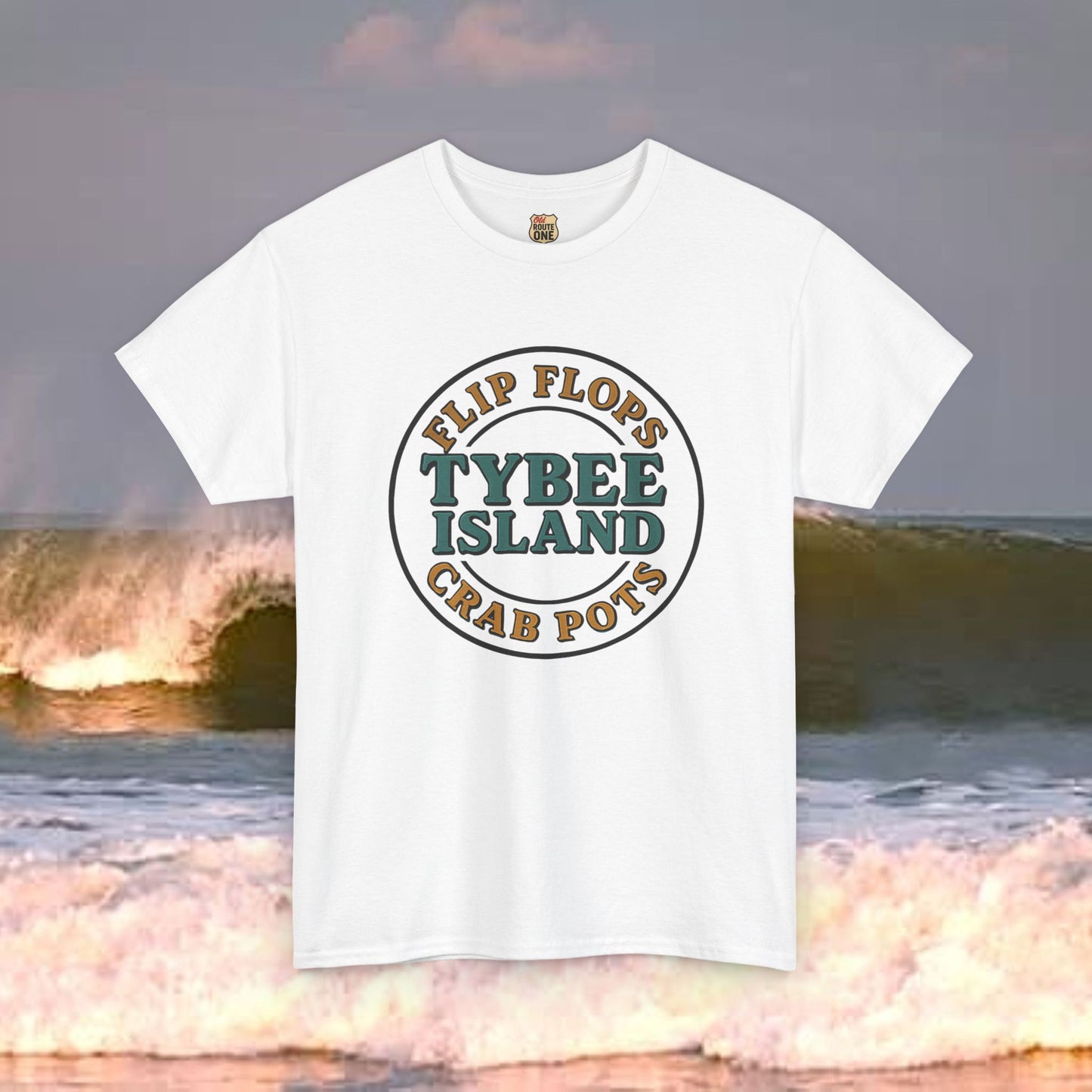 Tybee Island Flip Flops and Crab Pots , Everyday Tees, Gift for Him/Her, Comfortable Fashion, Eco-Friendly