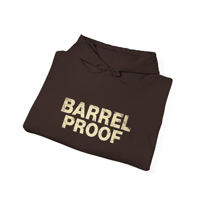 Barrel Proof Hoodie — Vintage Whiskey Label Sweatshirt