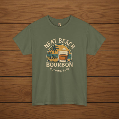 NEAT BEACH Cotton T-shirt, Stylish Casual Wear, Gift for Whiskey Enthusiasts, Perfect for Parties & Celebrations